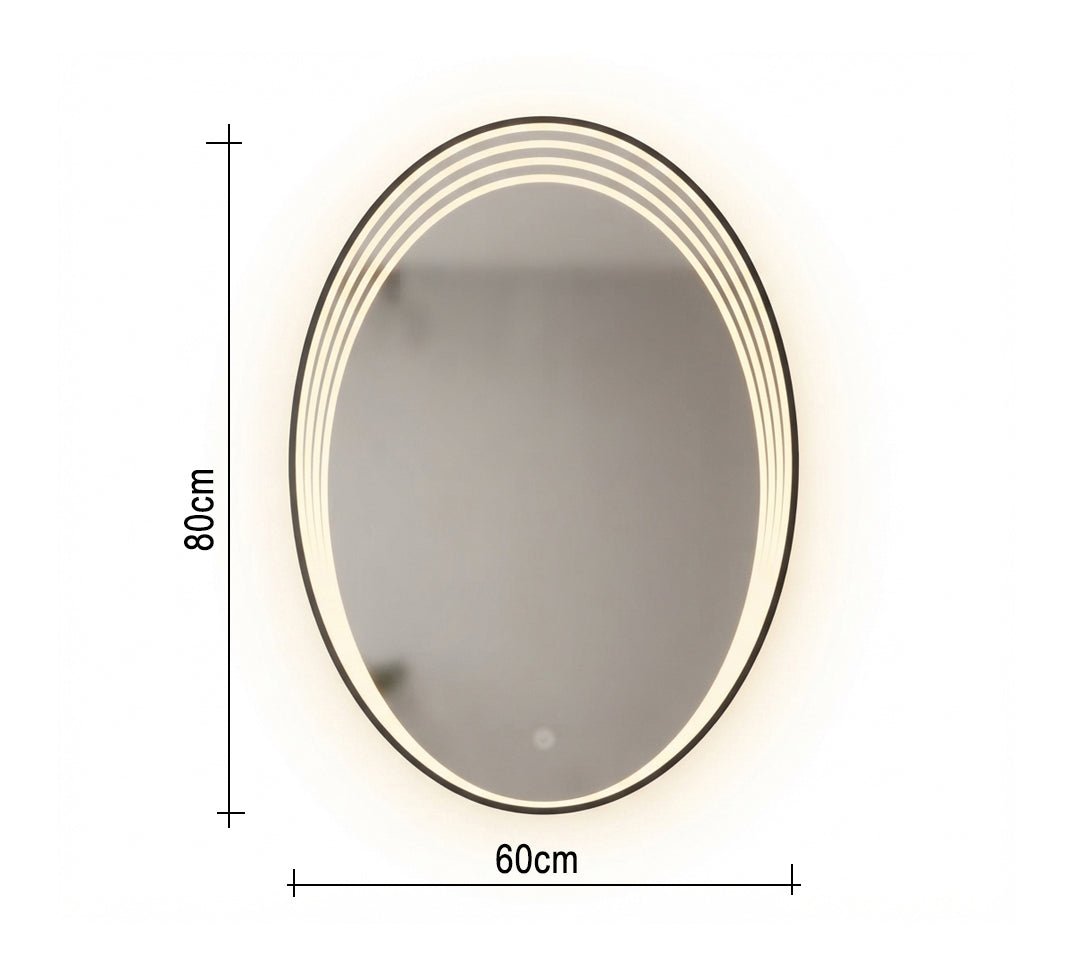 Oval mirror with three light rings - Vitrine Furniture - Mirrors