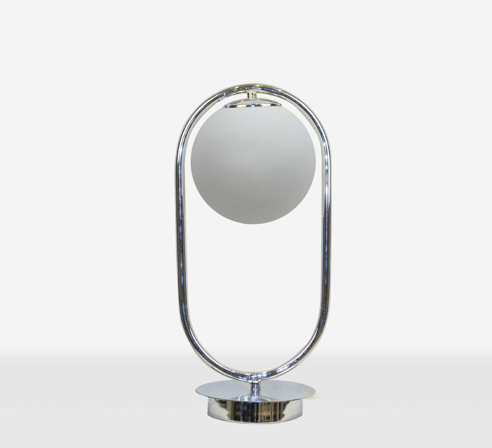 Oval table lamp with silver glass ball - Vitrine Furniture - Lighting