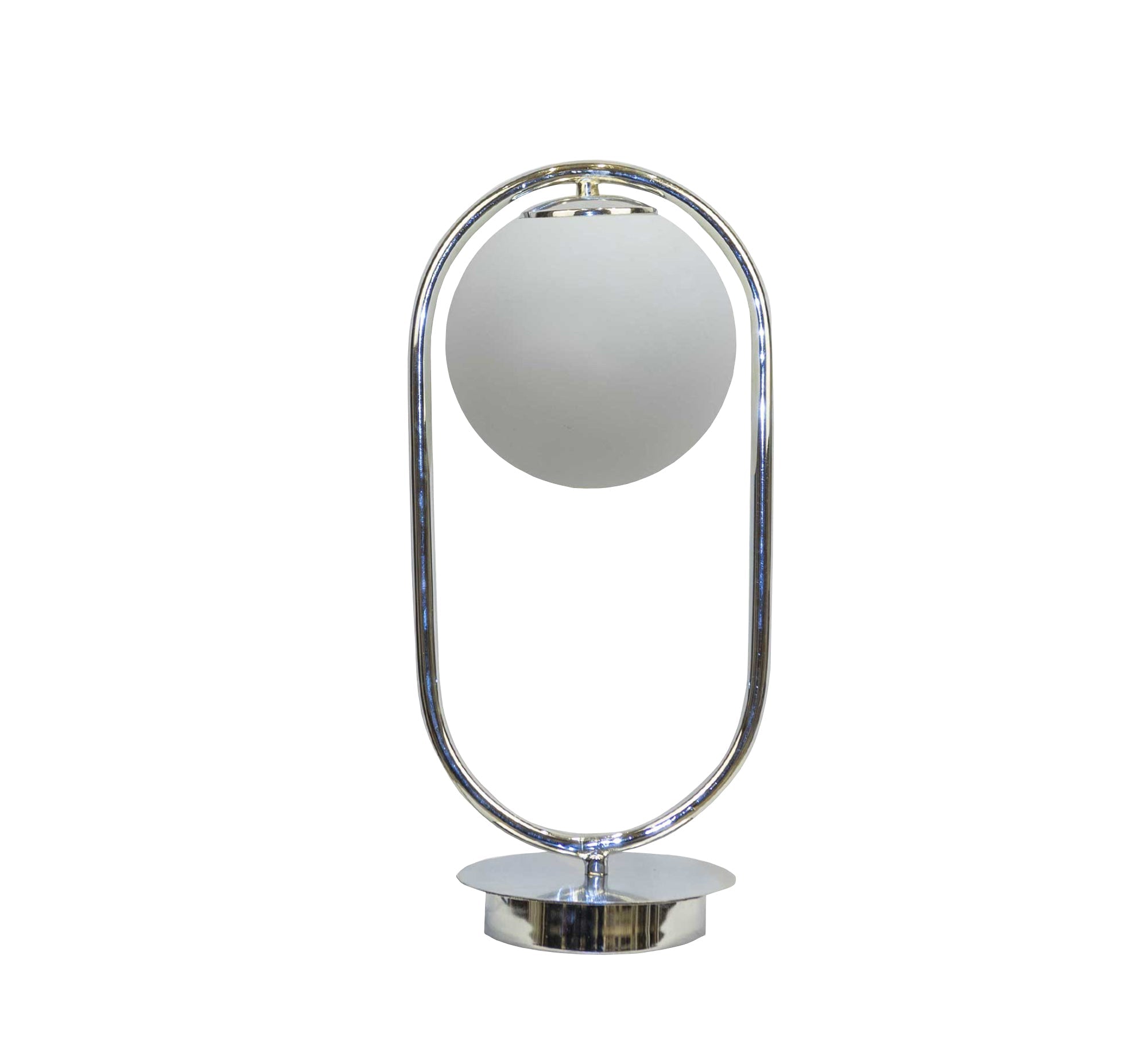 Oval table lamp with silver glass ball - Vitrine Furniture - Lighting