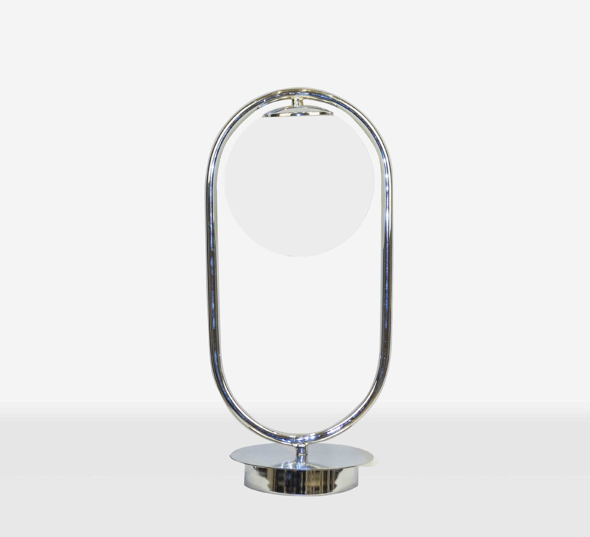 Oval table lamp with silver glass ball - Vitrine Furniture - Lighting