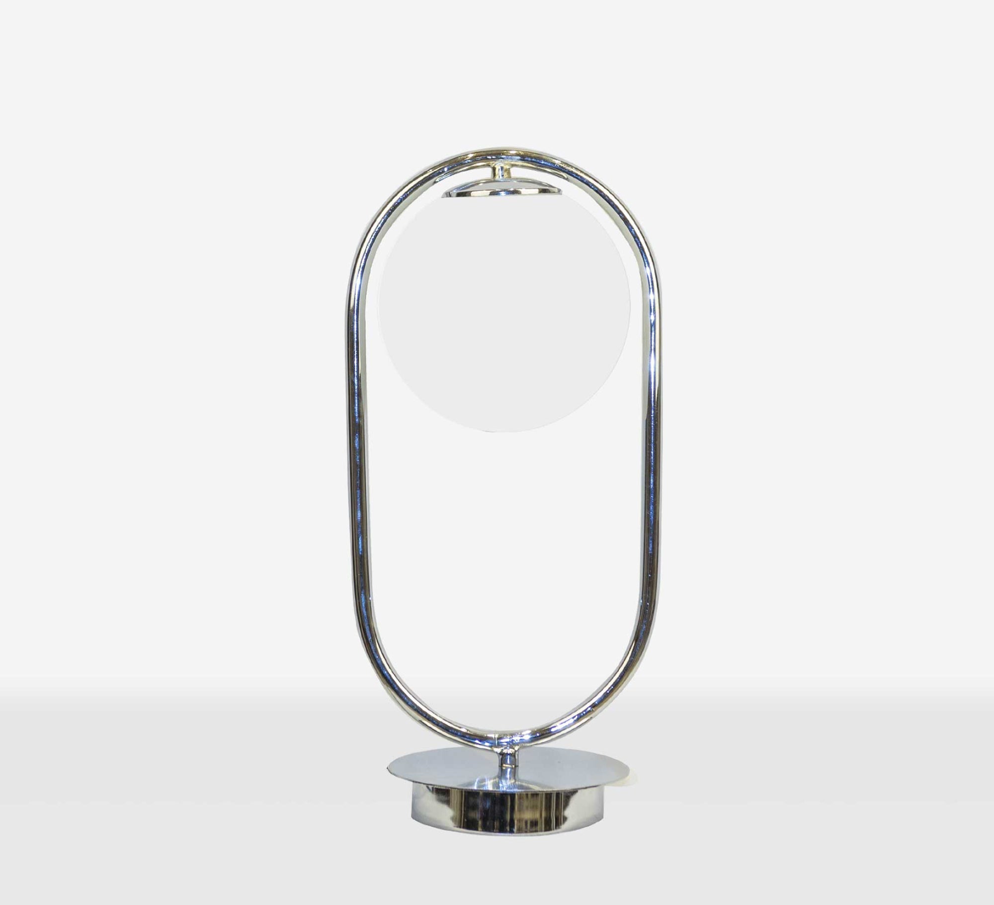 Oval table lamp with silver glass ball - Vitrine Furniture - Lighting