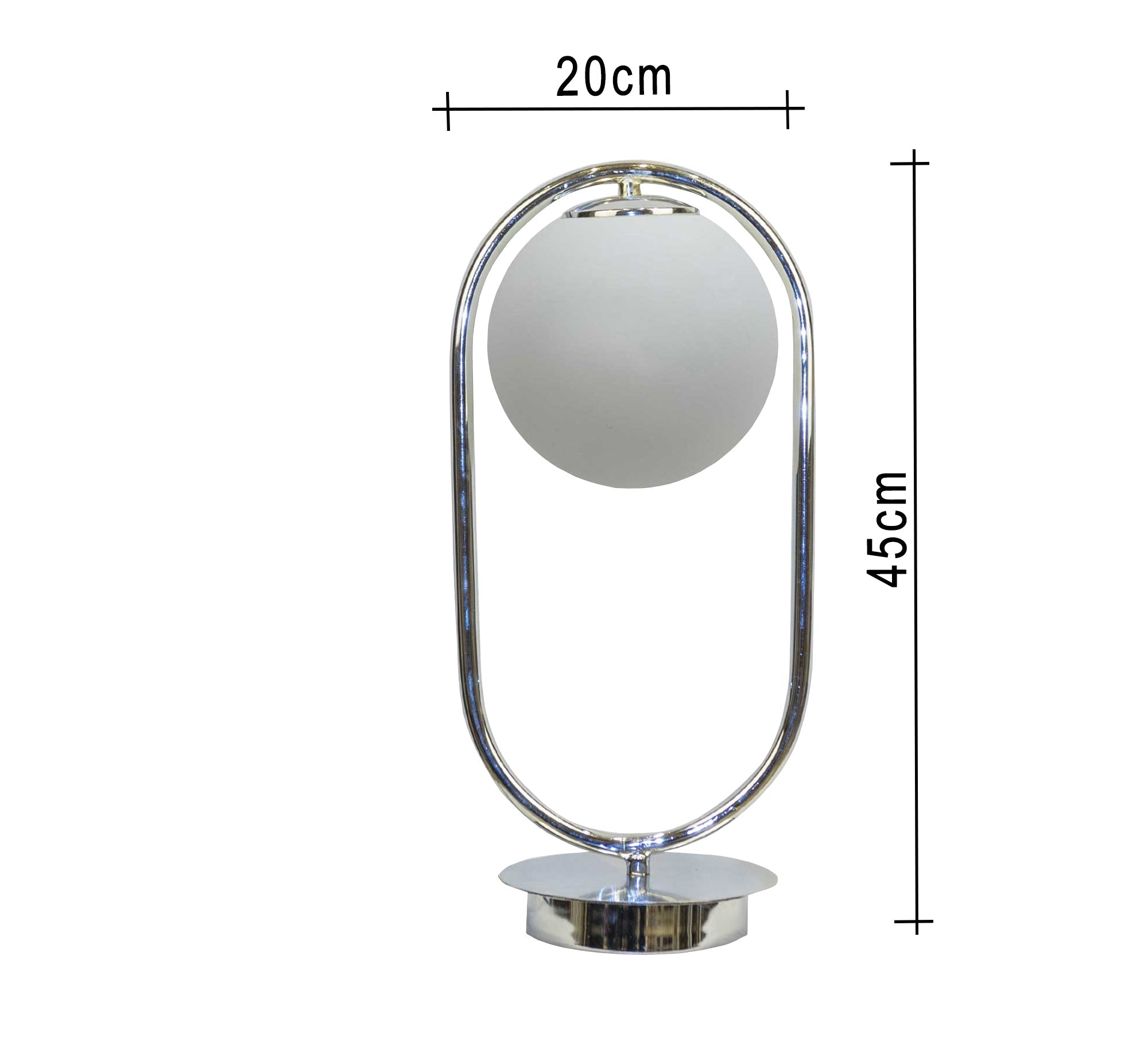 Oval table lamp with silver glass ball - Vitrine Furniture - Lighting