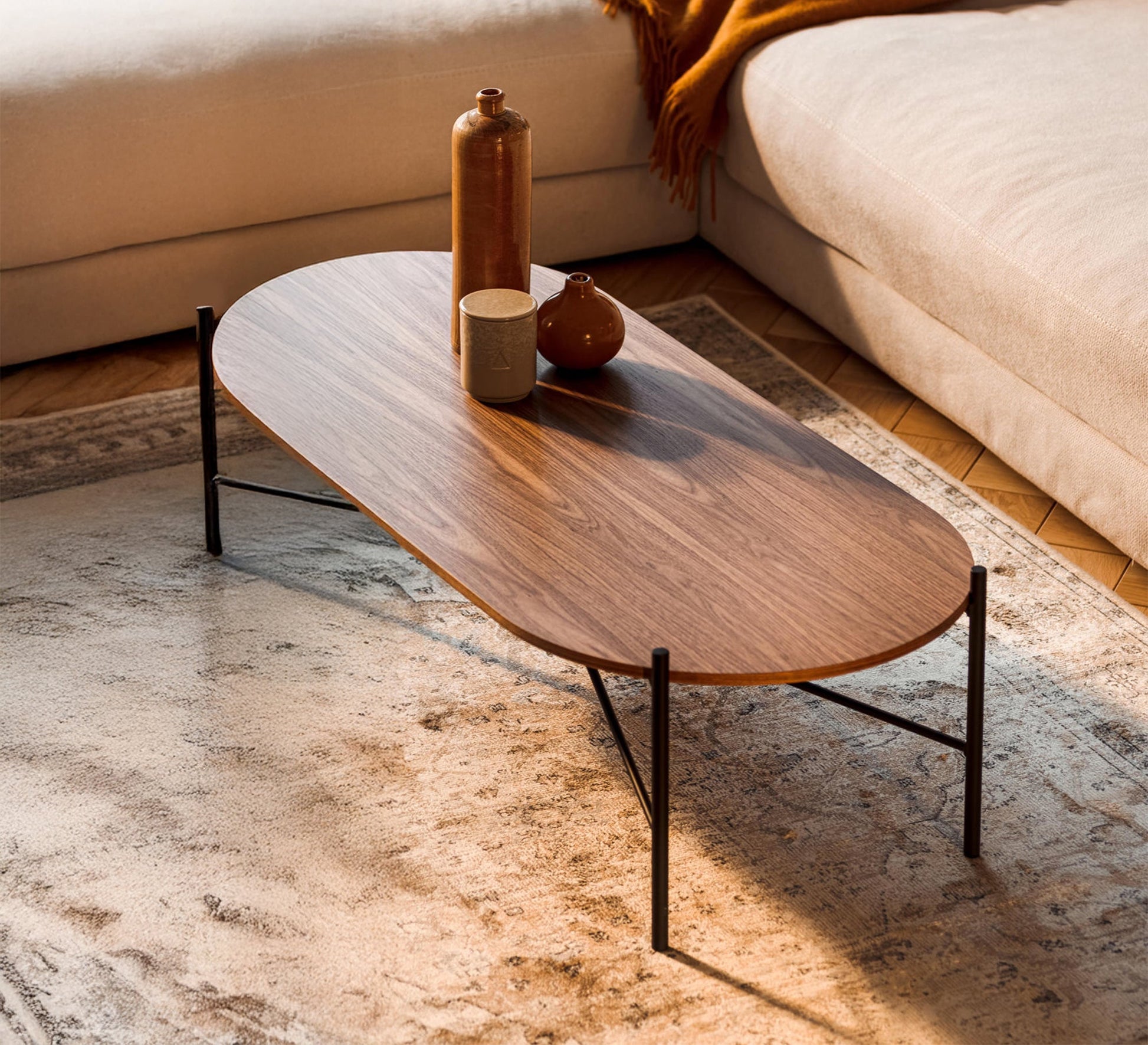 Oval Table with Wooden Top - Vitrine Furniture - Furniture