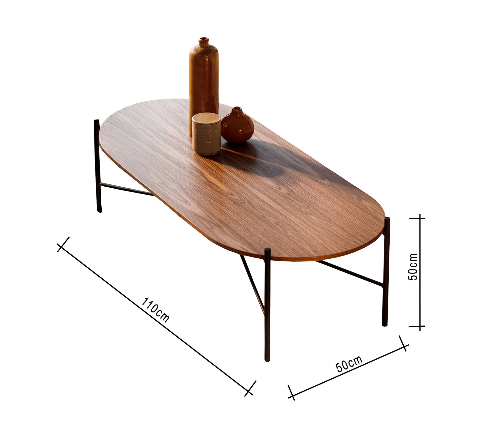 Oval Table with Wooden Top - Vitrine Furniture - Furniture