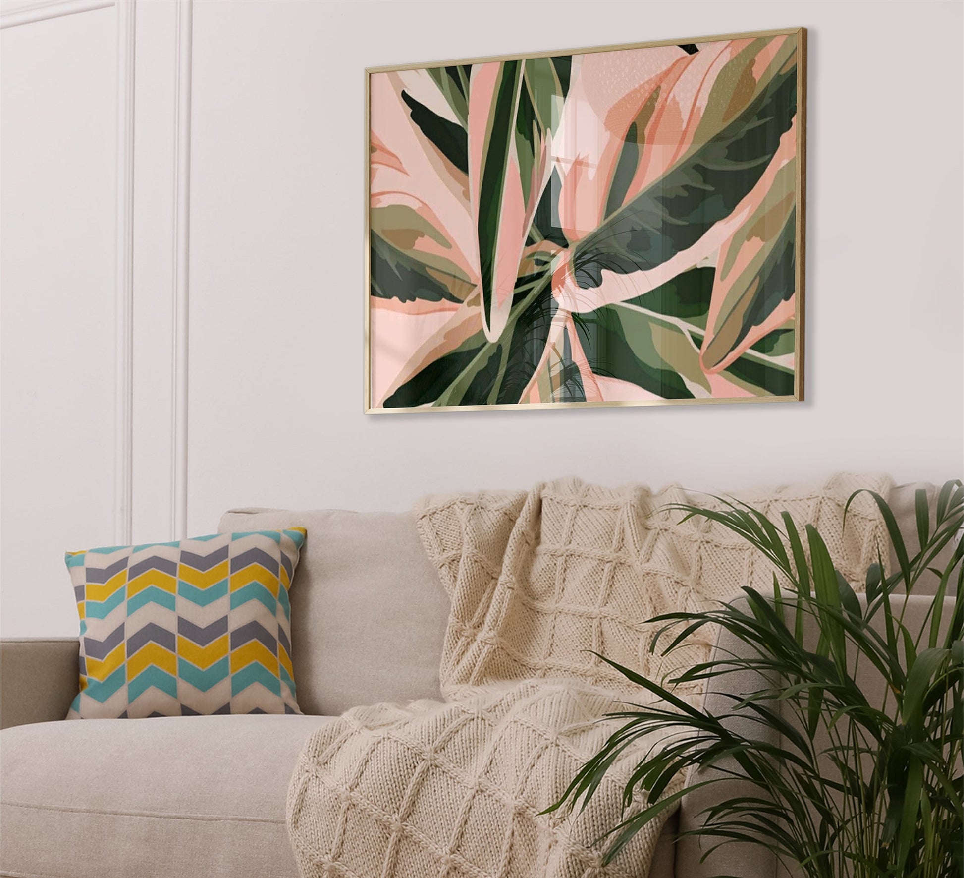 Painting of abstract leaves - Vitrine Furniture - Décor