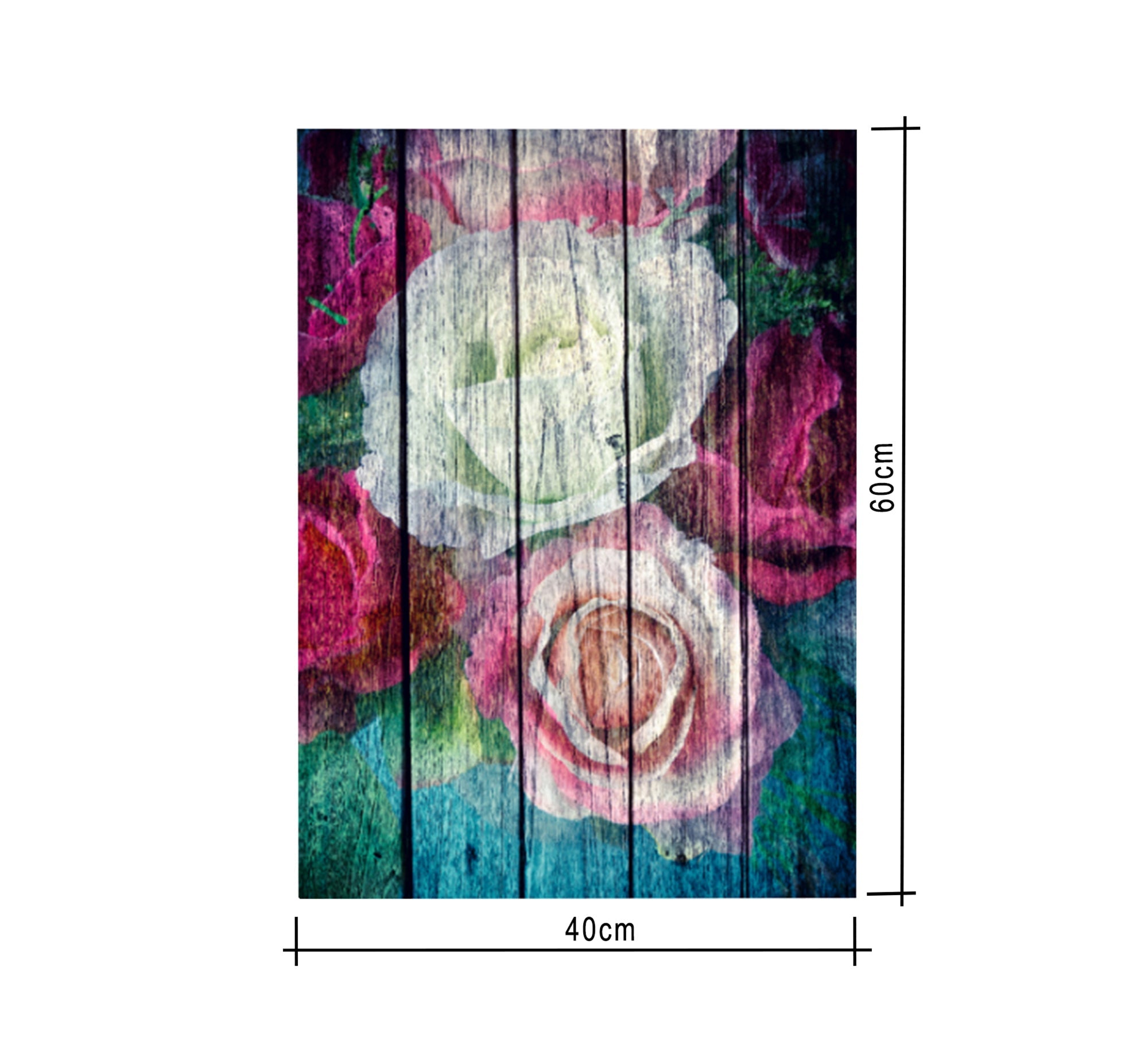 Painting of beautiful roses - Vitrine Furniture - Décor