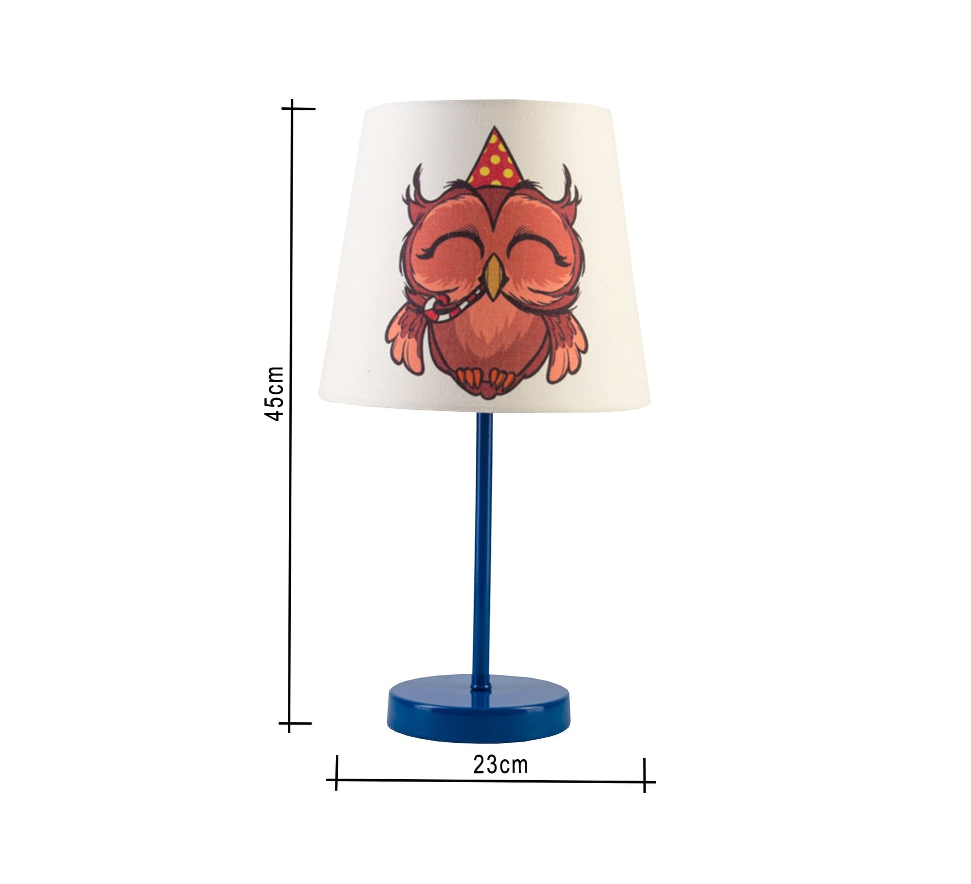 Party Owl Lamp: Fun Light for the Nursery with a Blue Base - Vitrine Furniture - Lighting