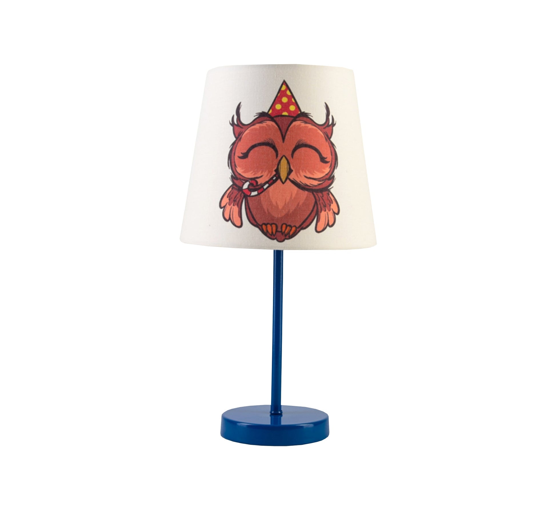 Party Owl Lamp: Fun Light for the Nursery with a Blue Base - Vitrine Furniture - Lighting
