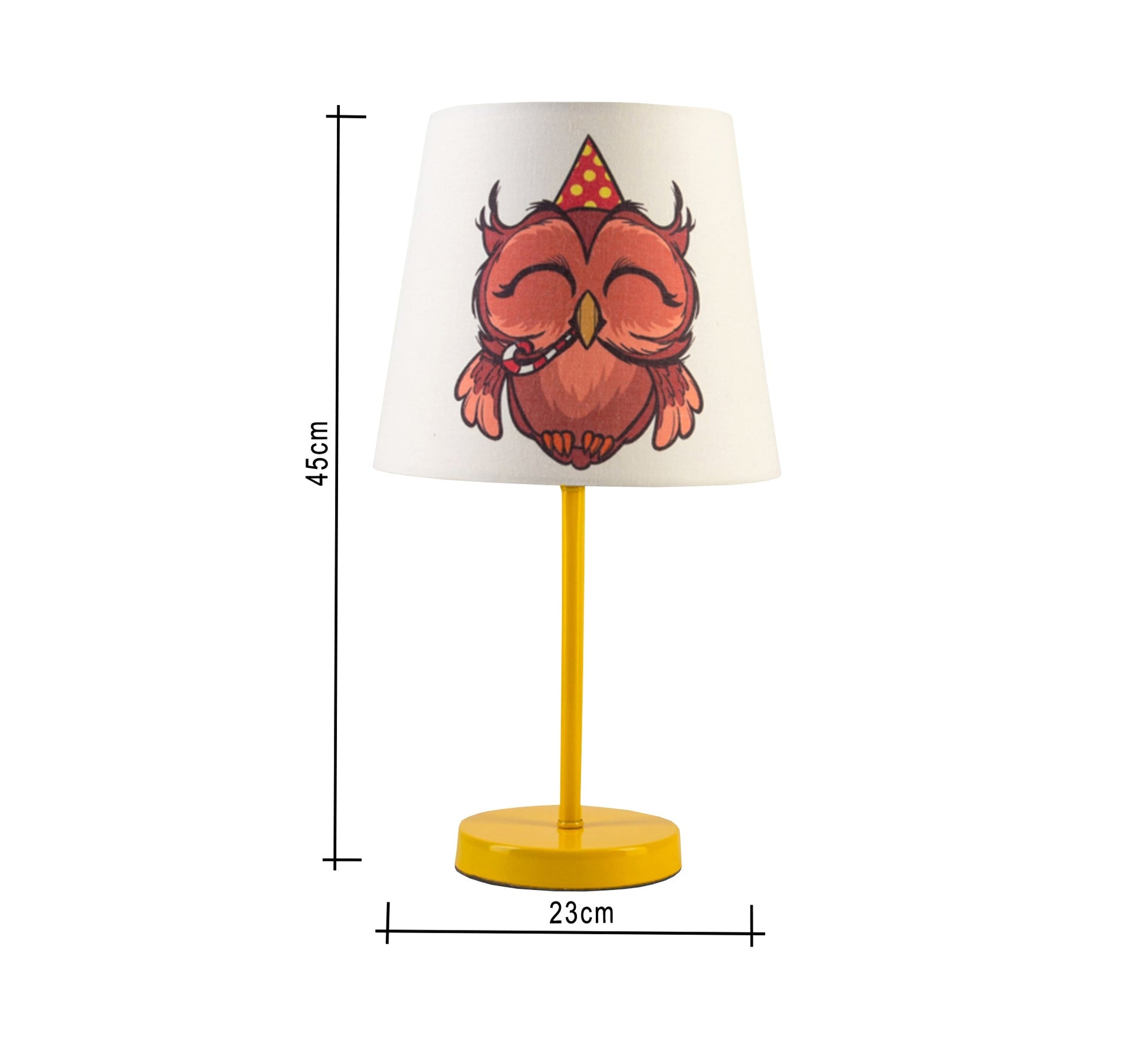 Party Owl Lamp, Fun Nursery Light with Gold Base - Vitrine Furniture - Lighting