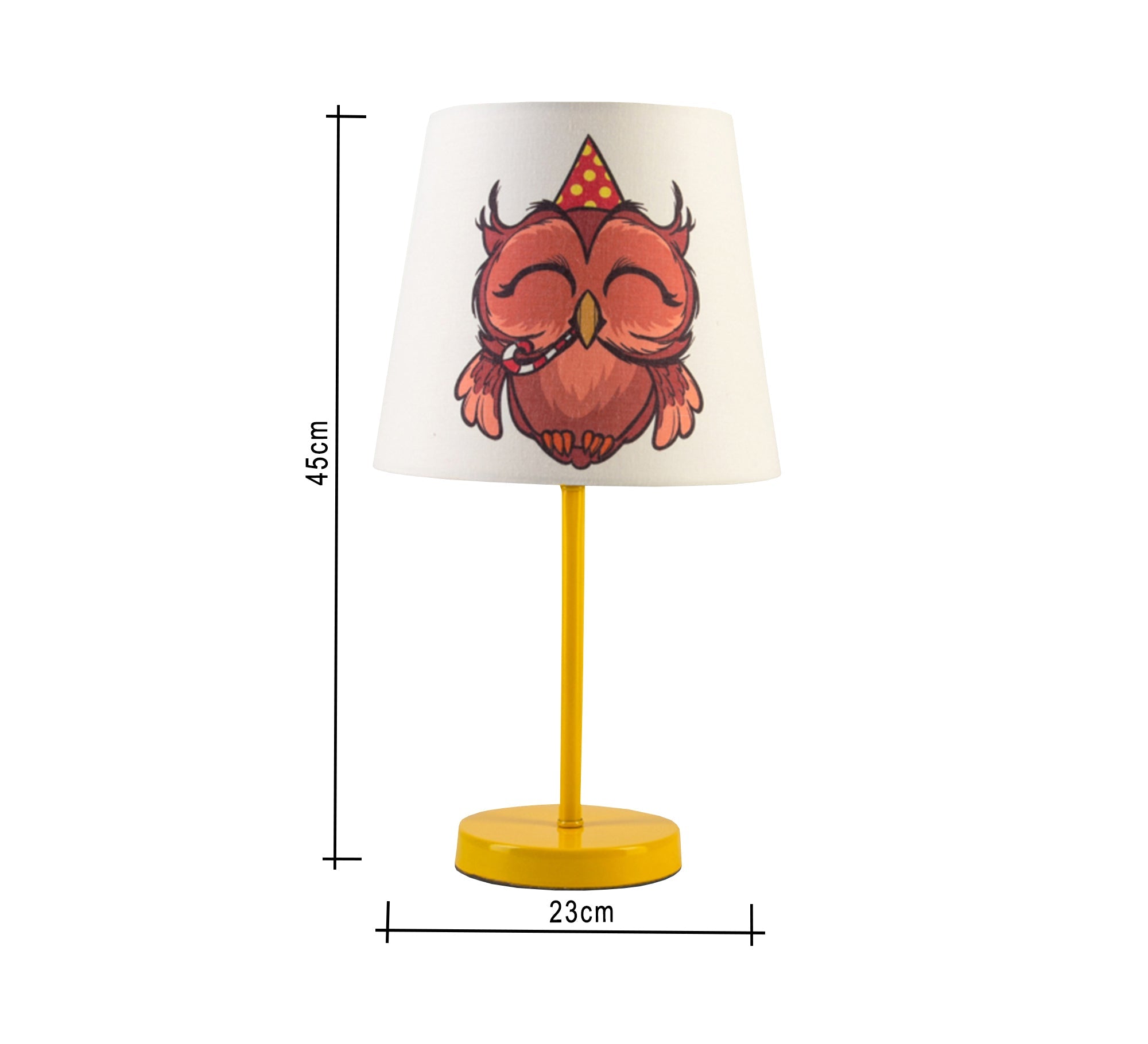 Party Owl Lamp, Fun Nursery Light with Gold Base - Vitrine Furniture - Lighting