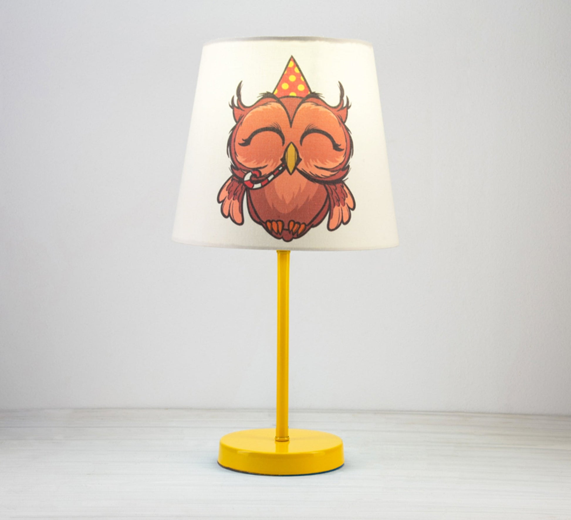Party Owl Lamp, Fun Nursery Light with Gold Base - Vitrine Furniture - Lighting