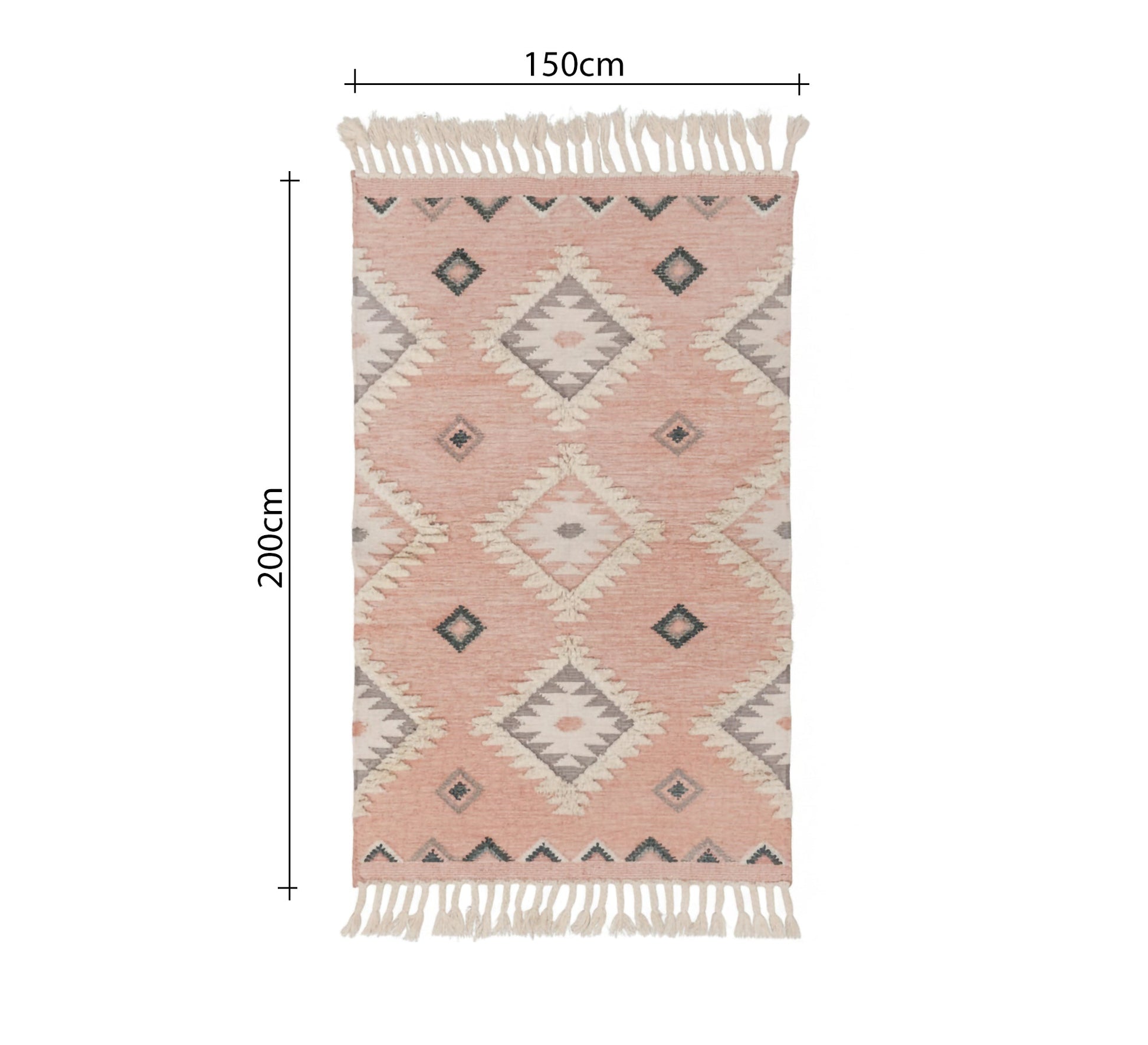 Pastel tribal pattern rug Pink - Vitrine Furniture - Accessories