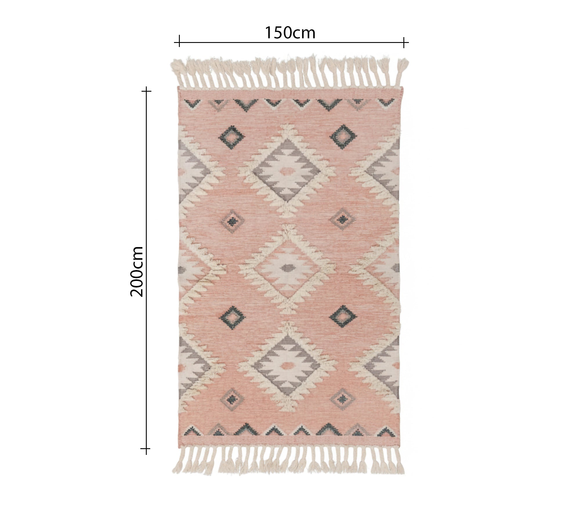 Pastel tribal pattern rug Pink - Vitrine Furniture - Accessories