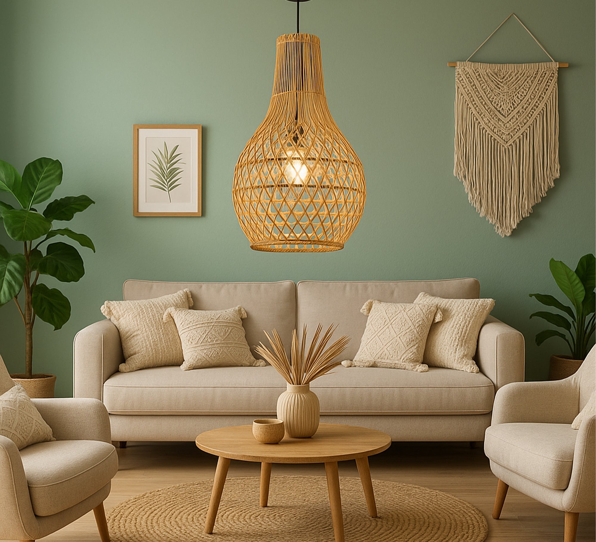 Pear bamboo pendant light - Vitrine Furniture - Lighting