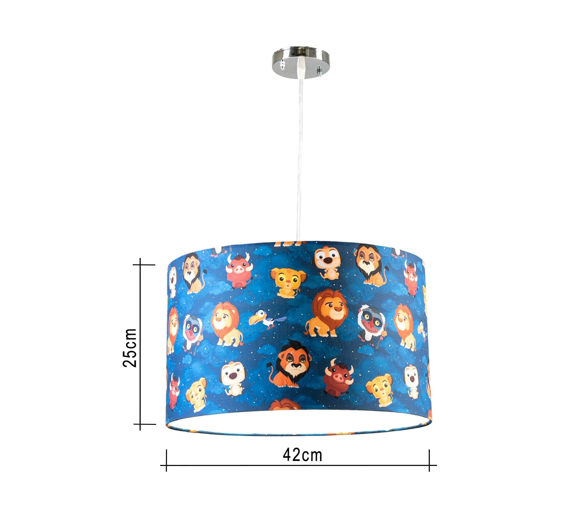 Pendant lamp with a fun, childlike design covered in various animal graphics - Vitrine Furniture - Lighting