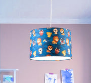 Pendant lamp with a fun, childlike design covered in various animal graphics - Vitrine Furniture - Lighting
