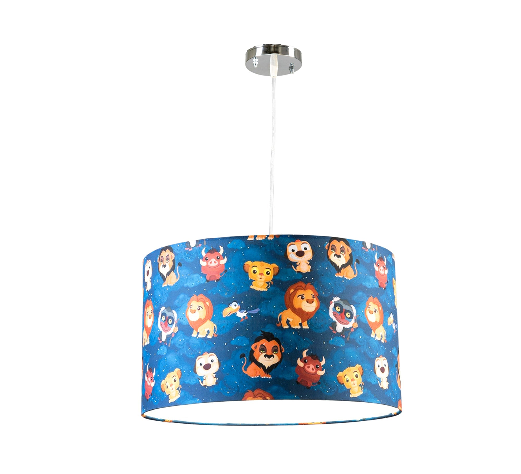 Pendant lamp with a fun, childlike design covered in various animal graphics - Vitrine Furniture - Lighting