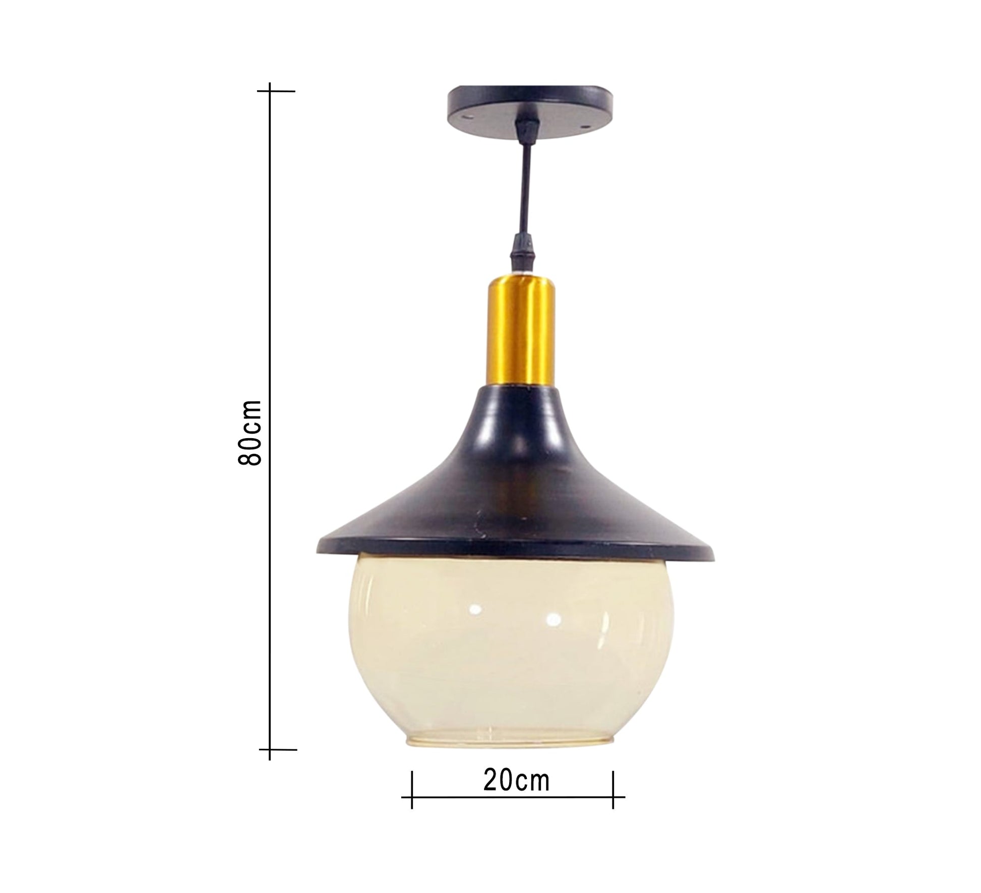 Pendant with metal funnel and glass crystal - Vitrine Furniture - Lighting
