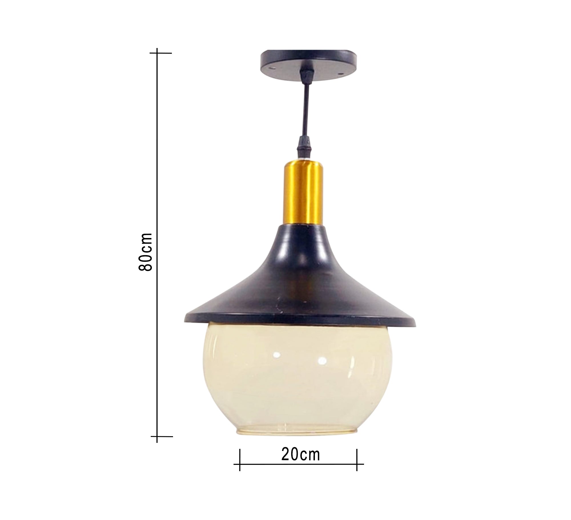 Pendant with metal funnel and glass crystal - Vitrine Furniture - Lighting