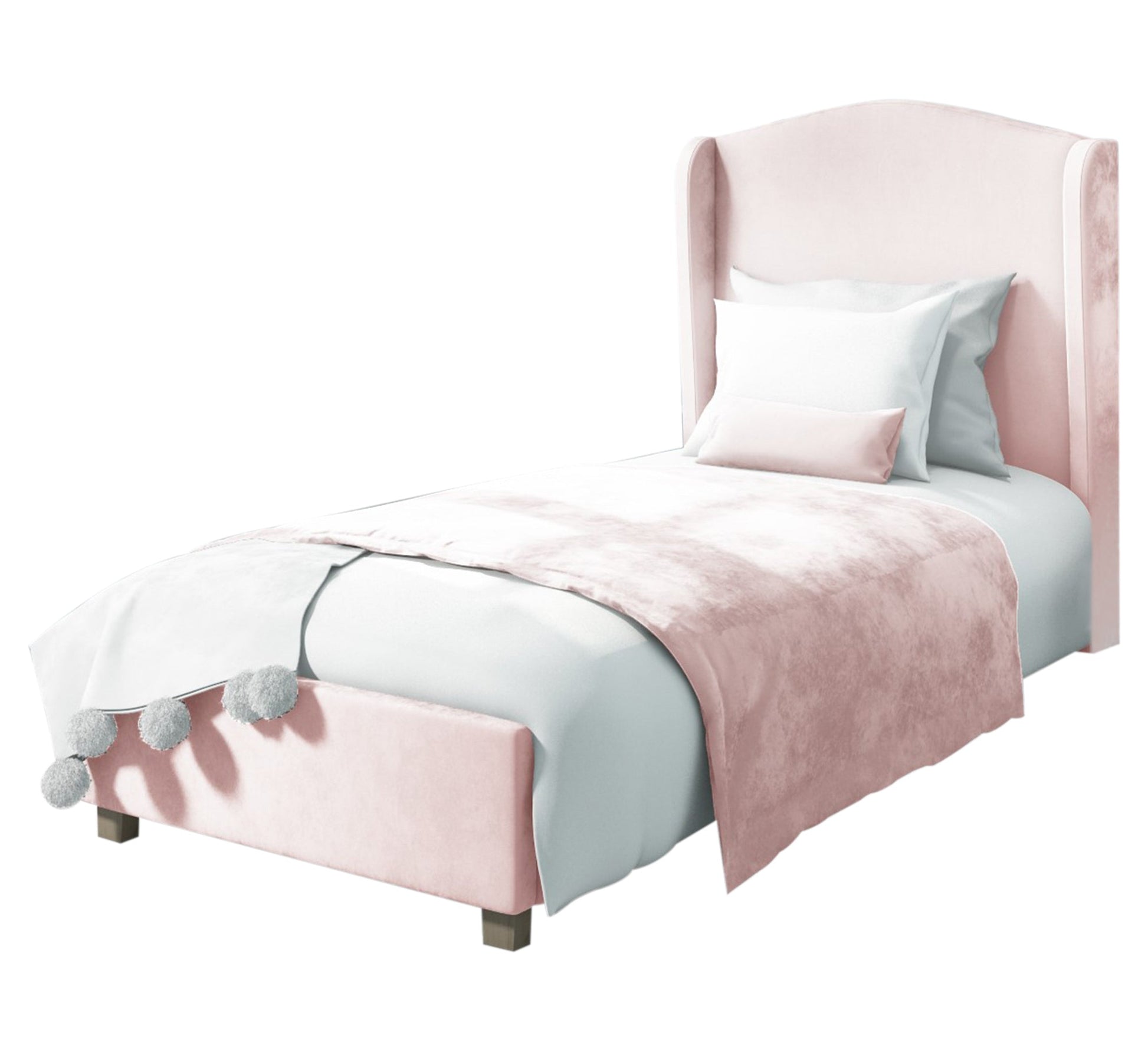 Pink bed with a high headboard - Vitrine Furniture - Furniture