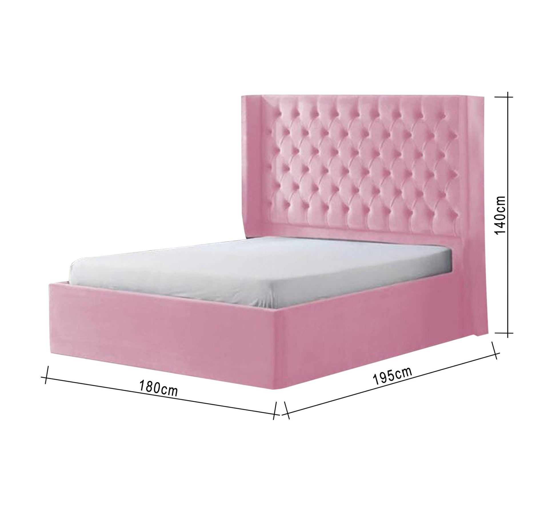 Pink bed with capitol beads - Vitrine Furniture - Furniture