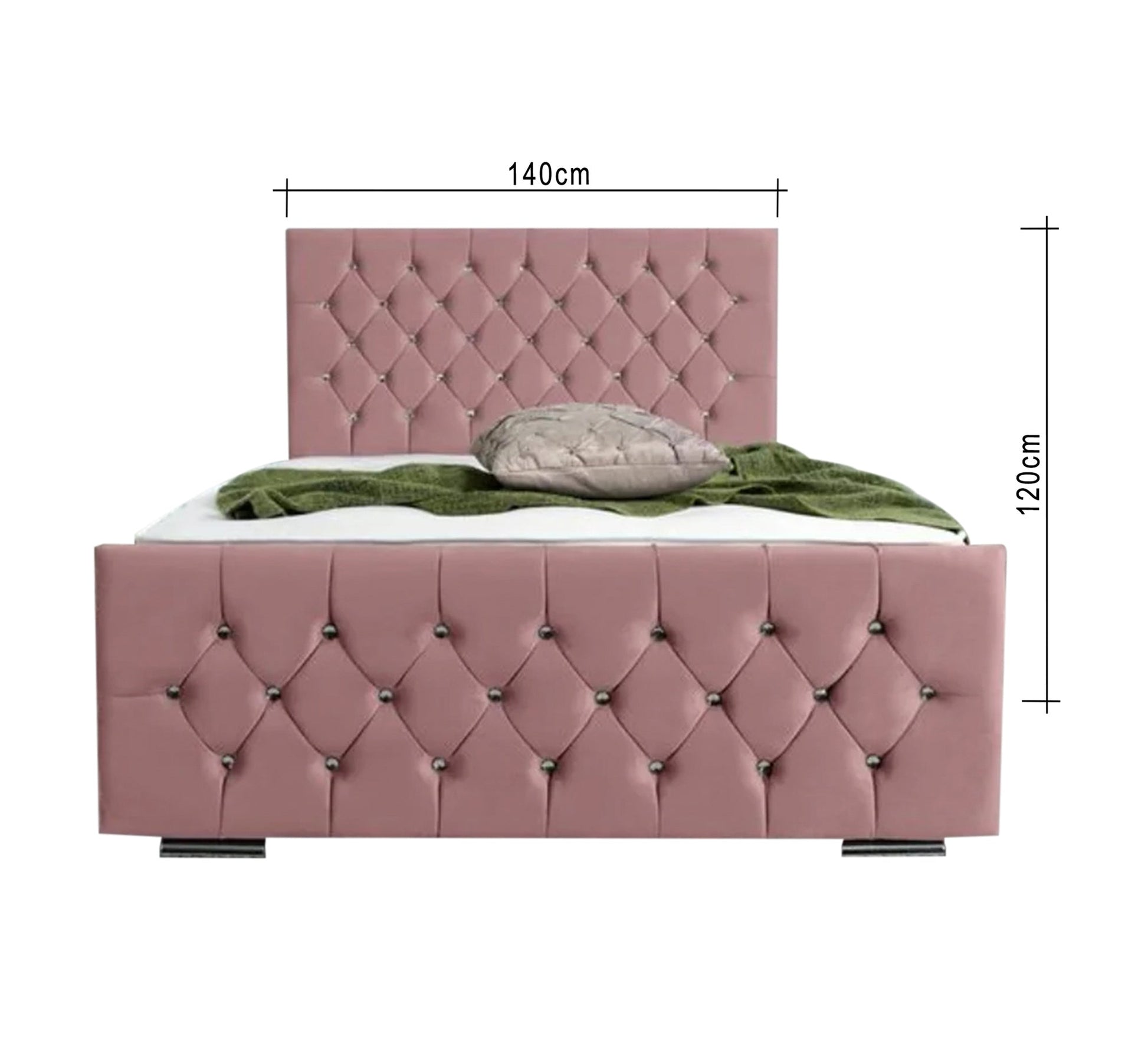 Pink bed with sunken capitone beads - Vitrine Furniture - Furniture