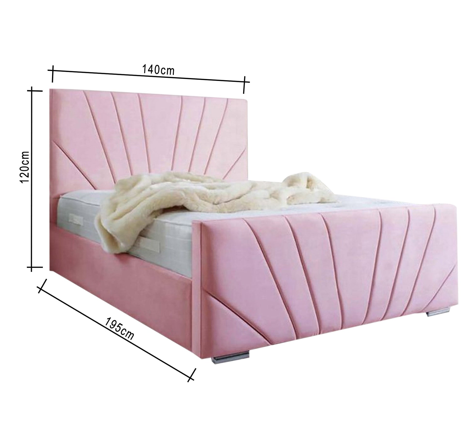 Pink bed with sunken radial threads - Vitrine Furniture - Furniture