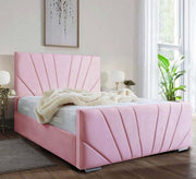 Pink bed with sunken radial threads - Vitrine Furniture - Furniture