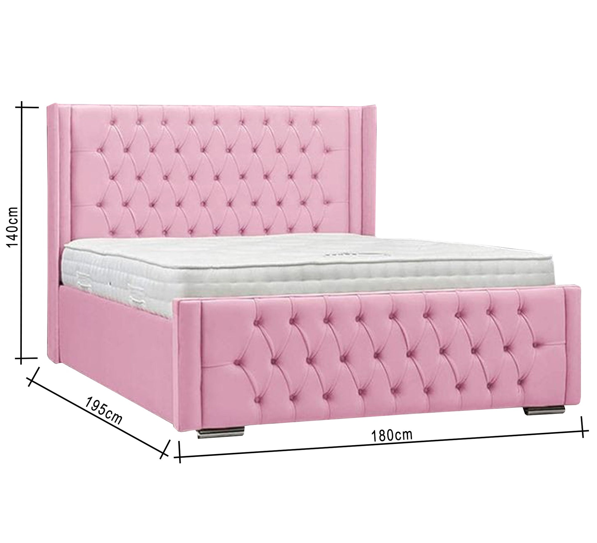 Pink capitol upholstered bed - Vitrine Furniture - Furniture