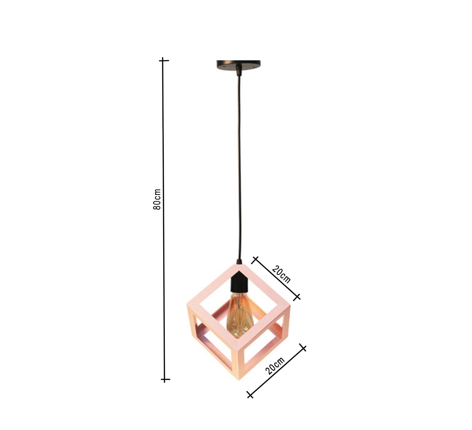 Pink hollow cube pendant - Vitrine Furniture - Lighting