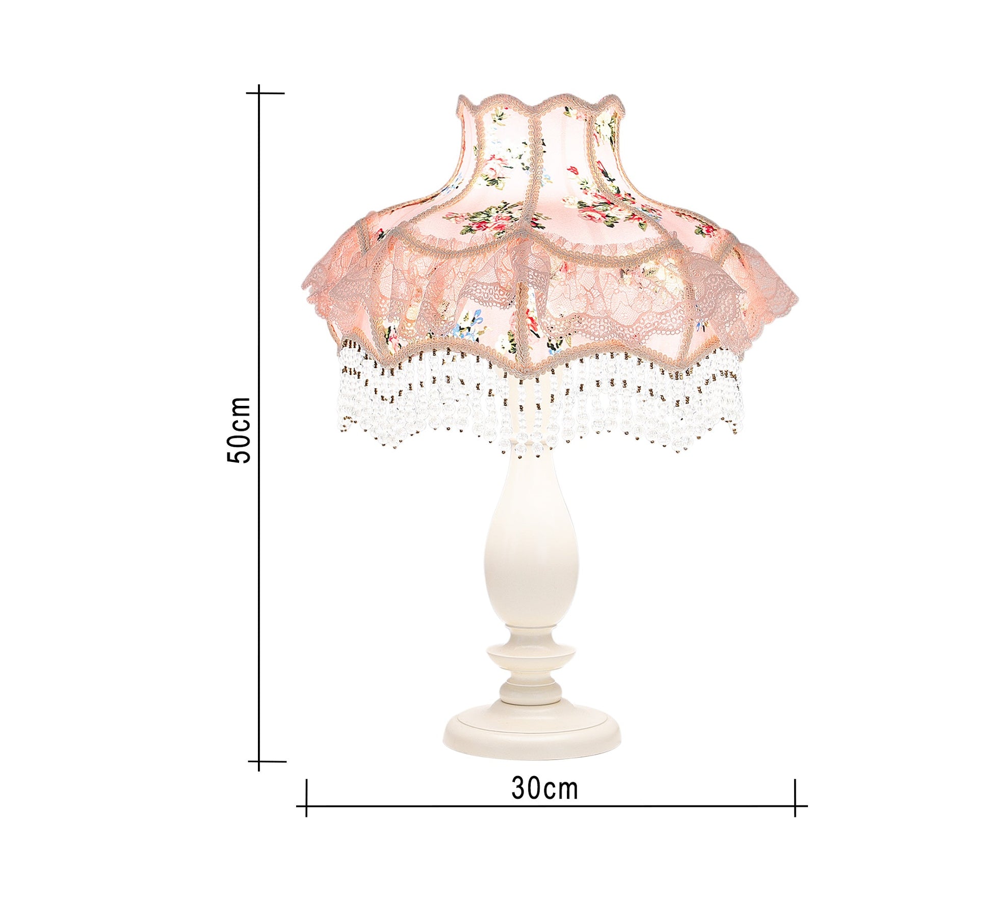 Pink Lamp with Bead Tassels - Vitrine Furniture - Lighting