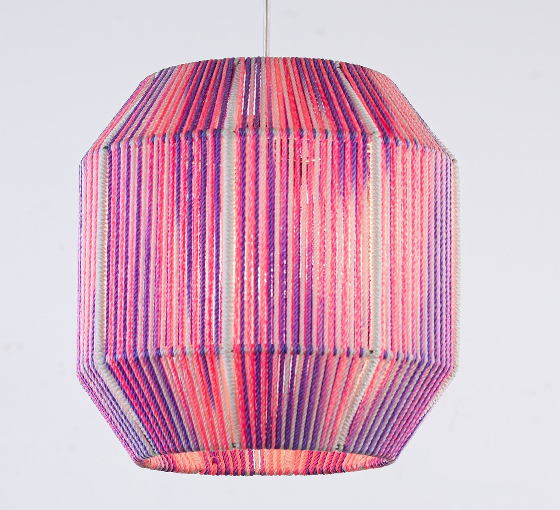 Pink macrame chandelier - Vitrine Furniture - Lighting