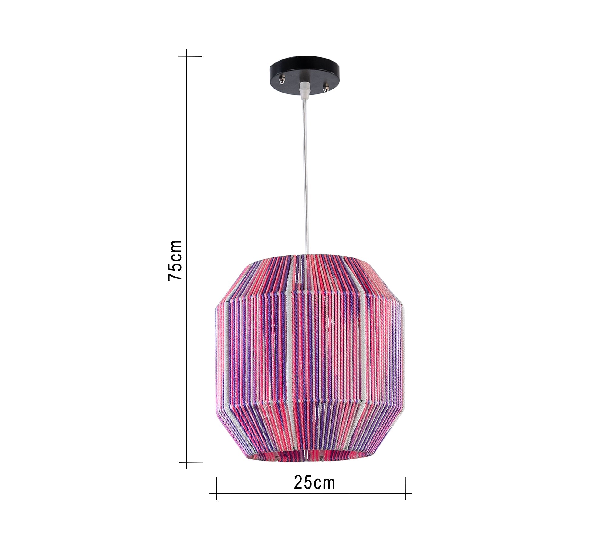 Pink macrame chandelier - Vitrine Furniture - Lighting