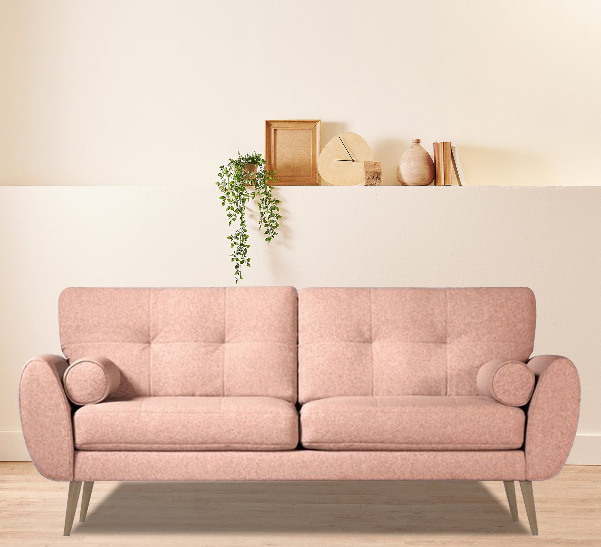 Pink sofa high on elegant wooden legs - Vitrine Furniture - Living room Sofas