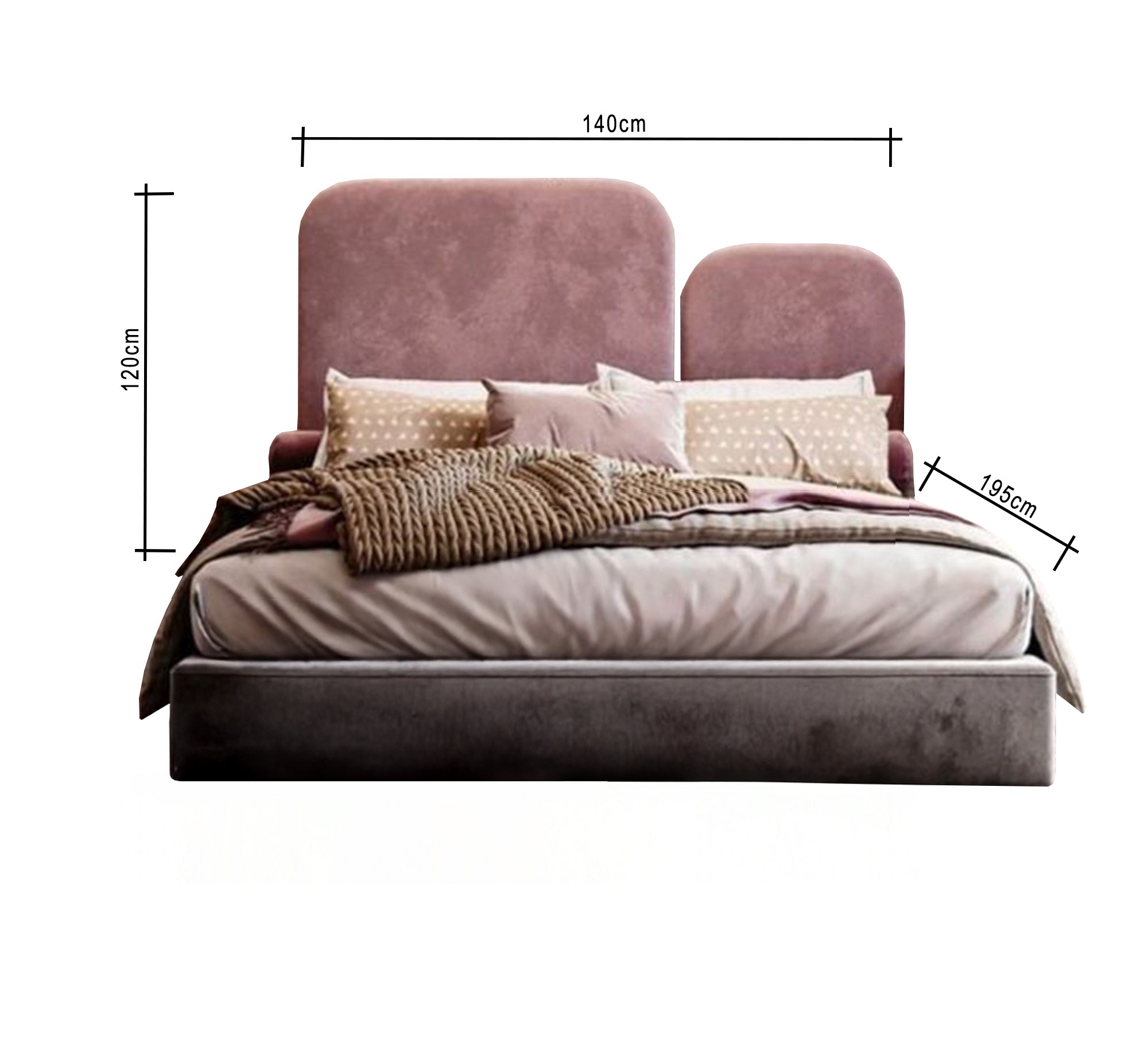 Pink upholstered bed - Vitrine Furniture - Furniture