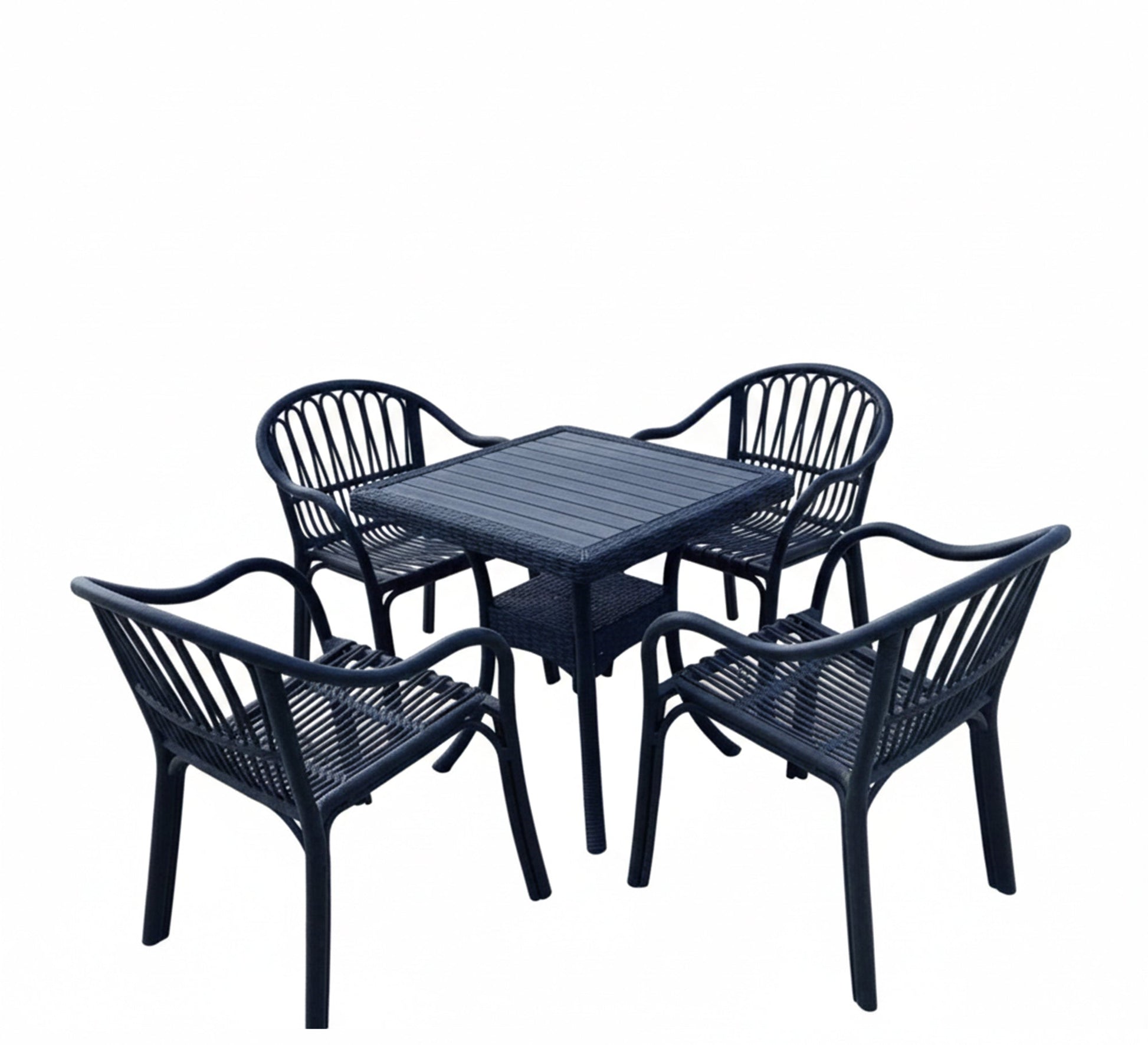 Plastic set with four chairs and a square table - Vitrine Furniture - Outdoor Products