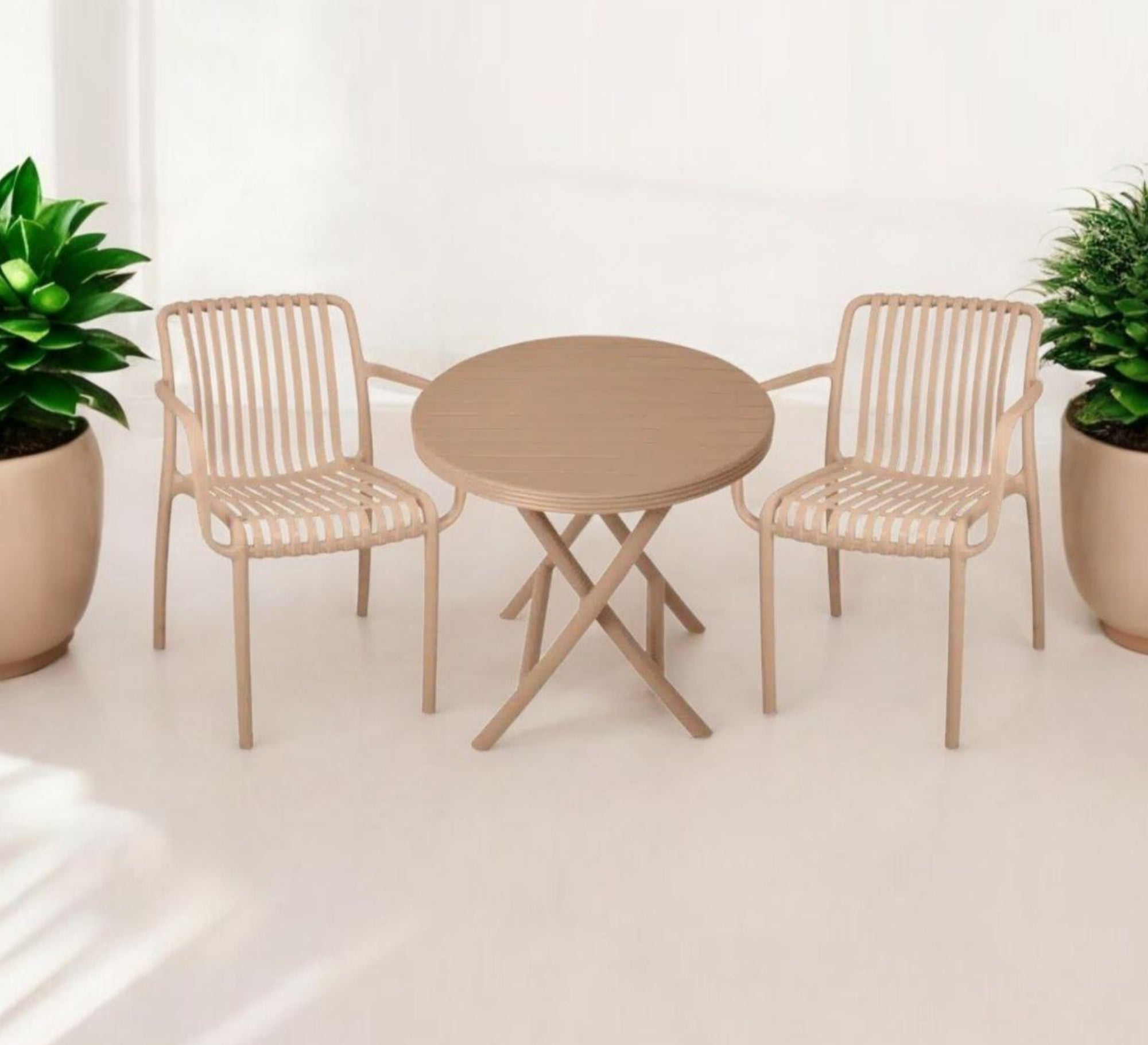 Plastic set with two chairs and a round table - Vitrine Furniture - Outdoor Products