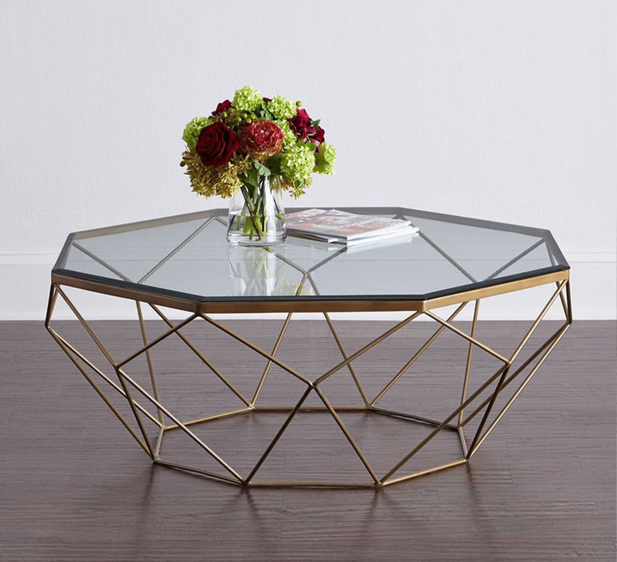 Polygonal center table with clear glass - Vitrine Furniture - Furniture