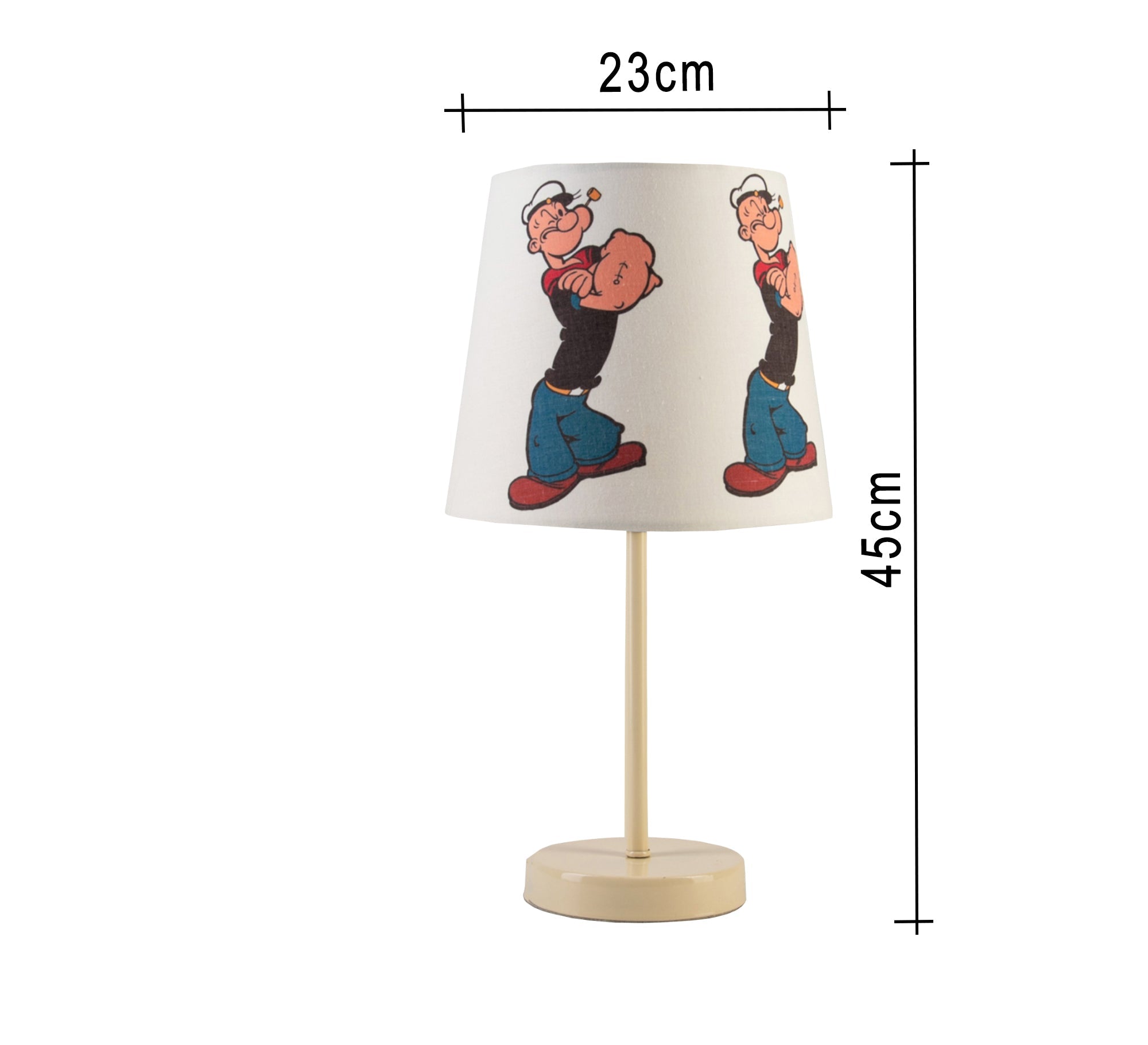 Popeye Lamp: Fun lighting for future heroes' rooms with a beige