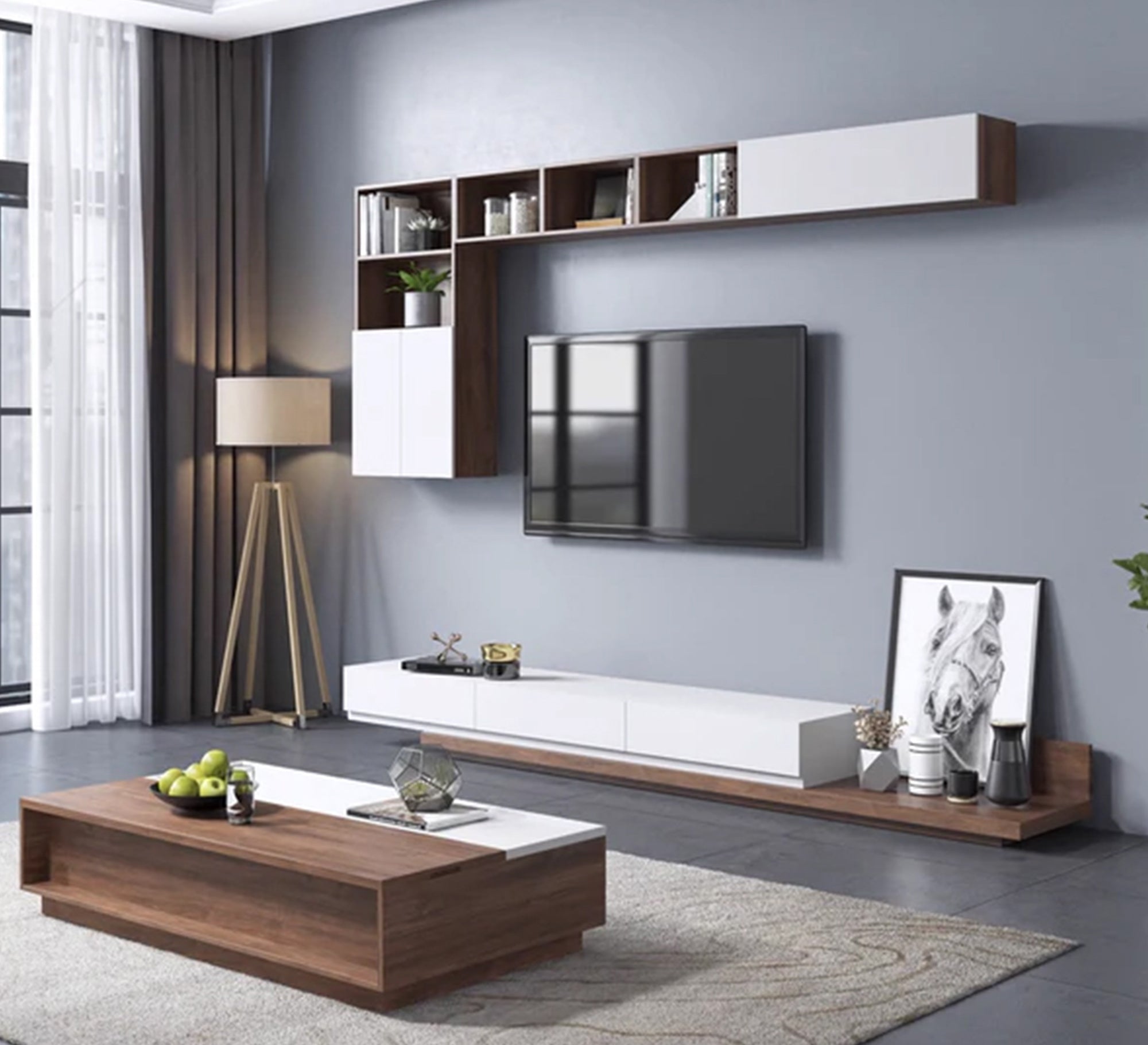 Practical and modern wooden TV set - Vitrine Furniture - Furniture