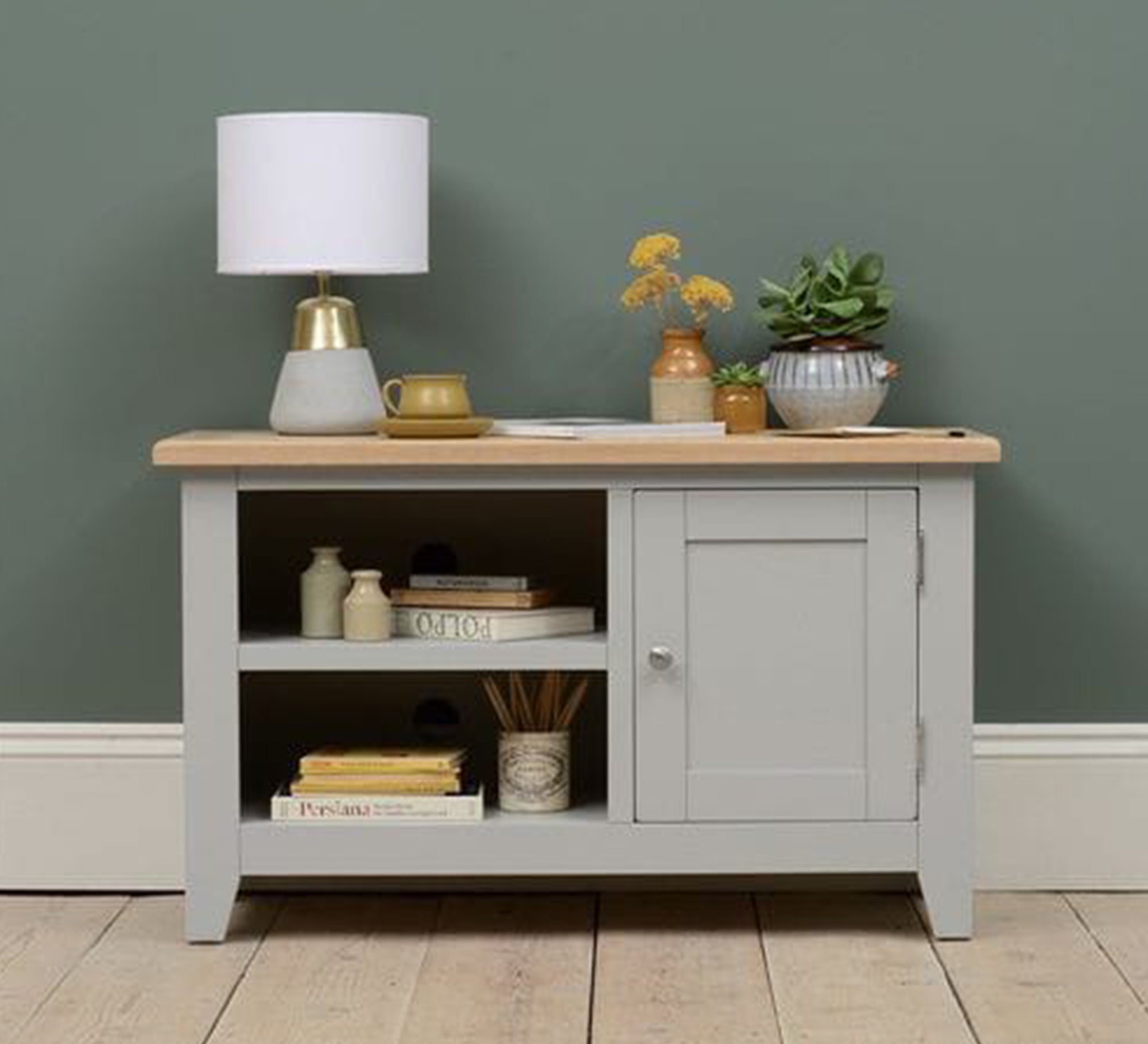 Practical gray console with a rustic design - Vitrine Furniture - Furniture