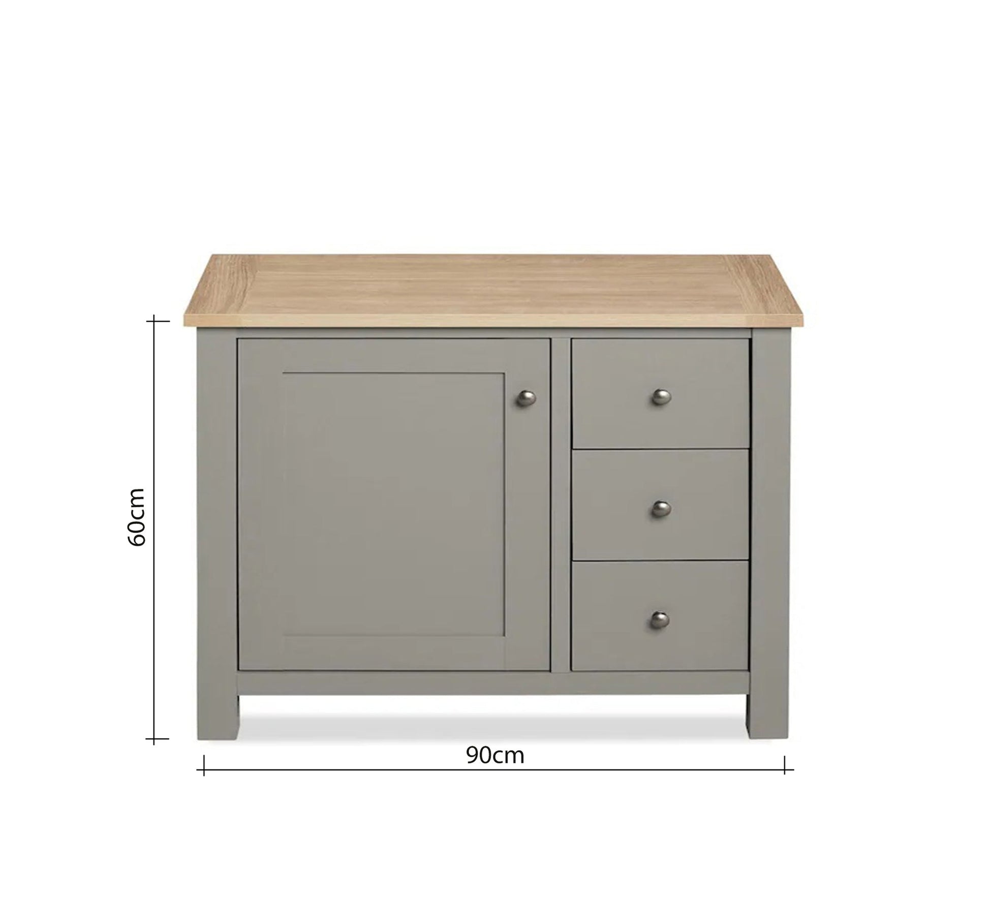 Practical gray storage cabinet with three drawers and a large door - Vitrine Furniture - Furniture