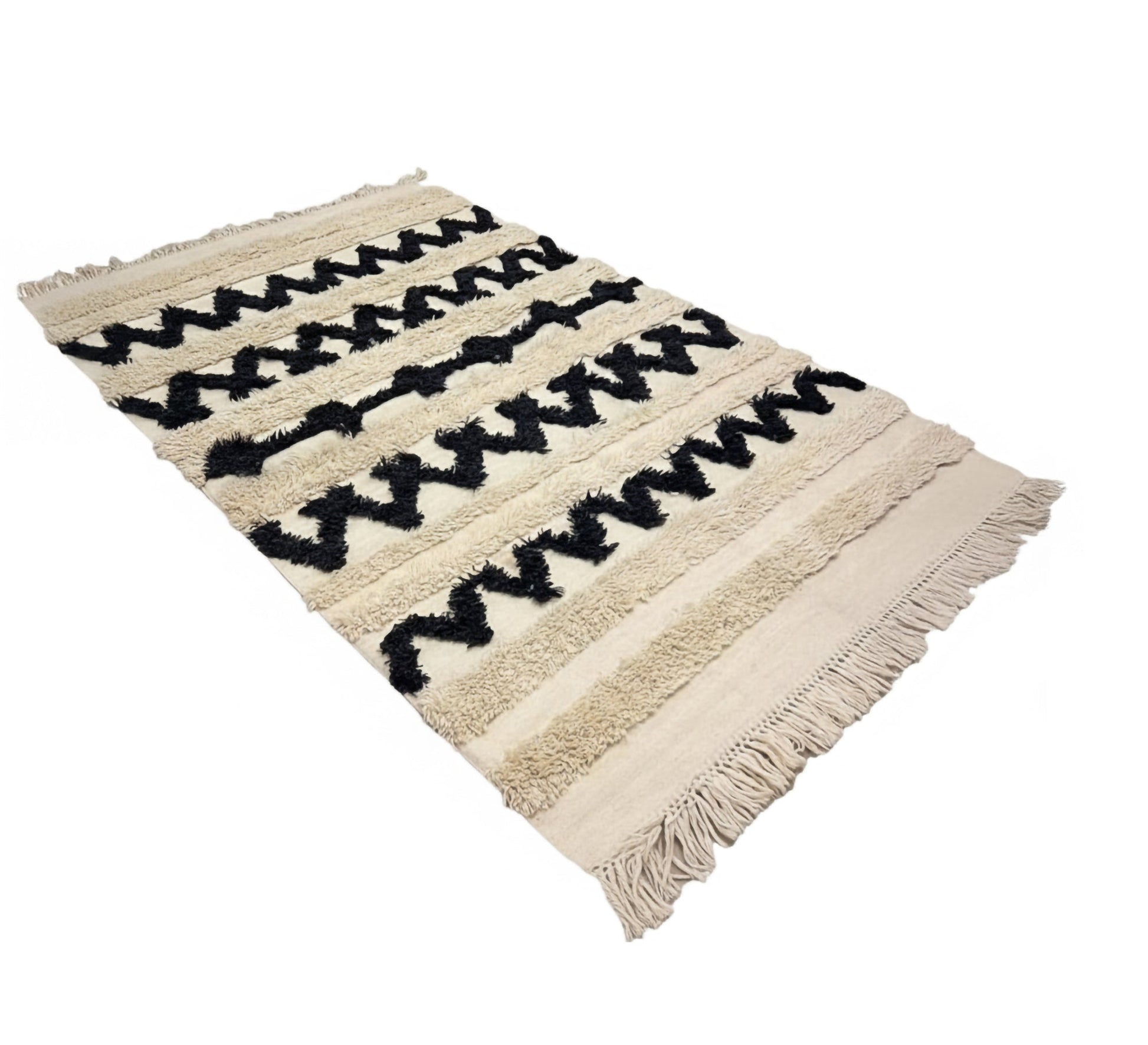 Pulled pile rug with a modern touch and thick herringbone patterns - Vitrine Furniture - Accessories