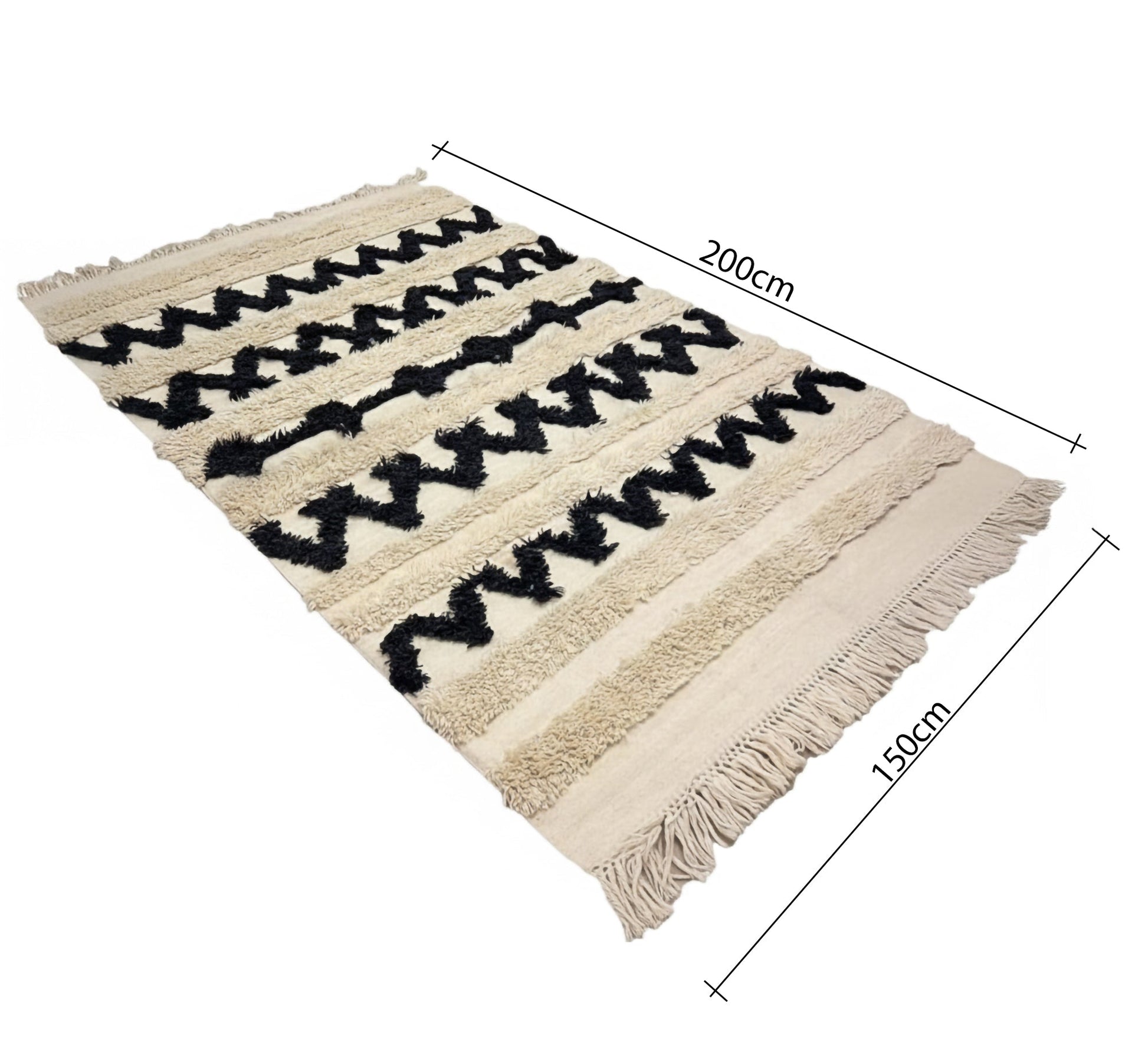 Pulled pile rug with a modern touch and thick herringbone patterns - Vitrine Furniture - Accessories