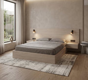 Queen Bed connected with 2 chests of drawers - Vitrine Furniture - Beds