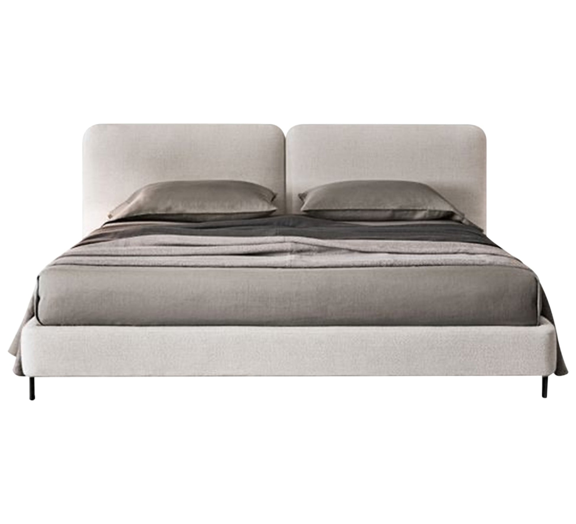 Queen bed with two - section backrest - Vitrine Furniture - Furniture