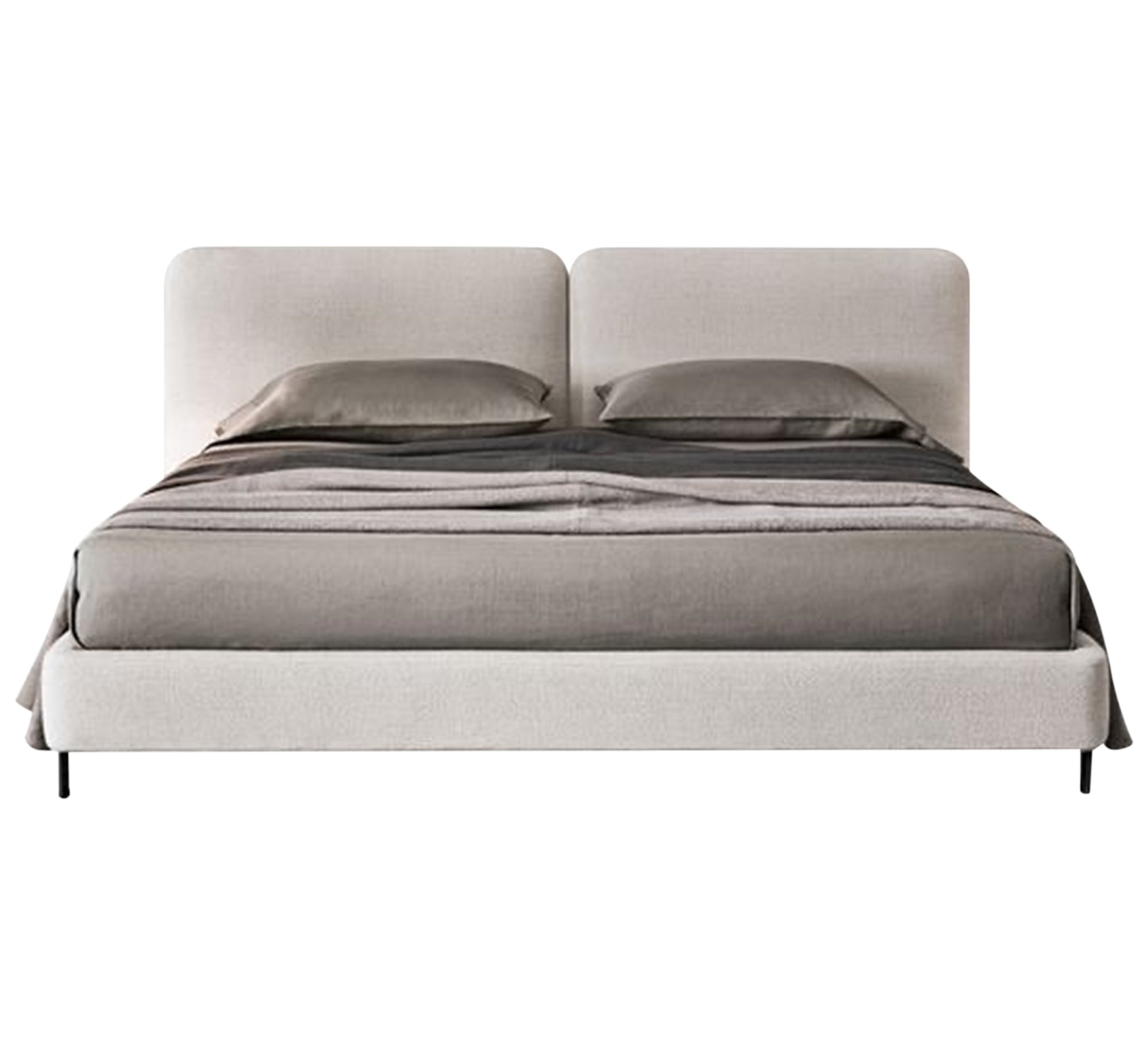 Queen bed with two - section backrest - Vitrine Furniture - Furniture