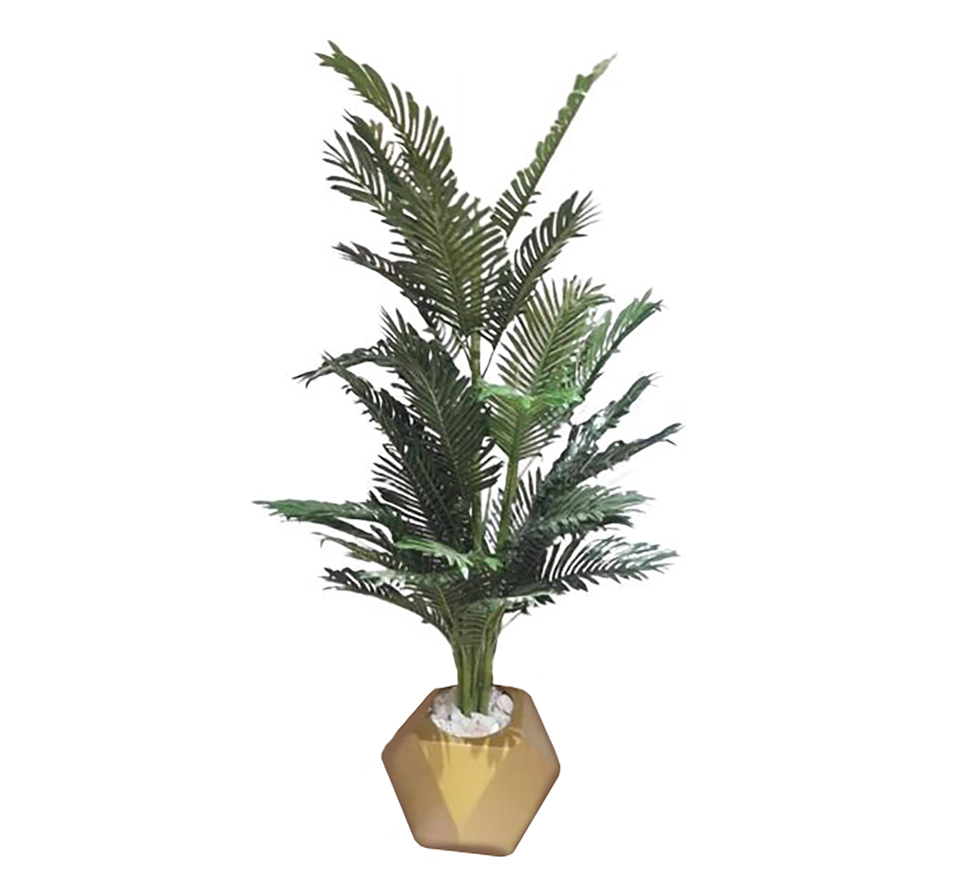 Radiant Artificial Plant Pot in Bright Gold - Vitrine Furniture - Décor