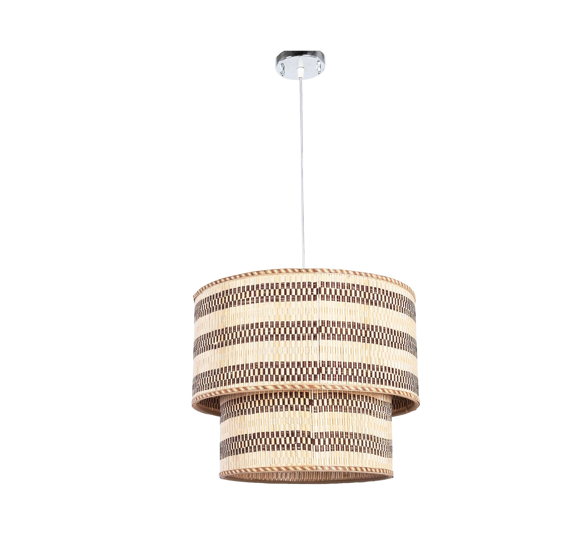 Rattan ceiling lamp in two graduated pieces - Vitrine Furniture - Lighting