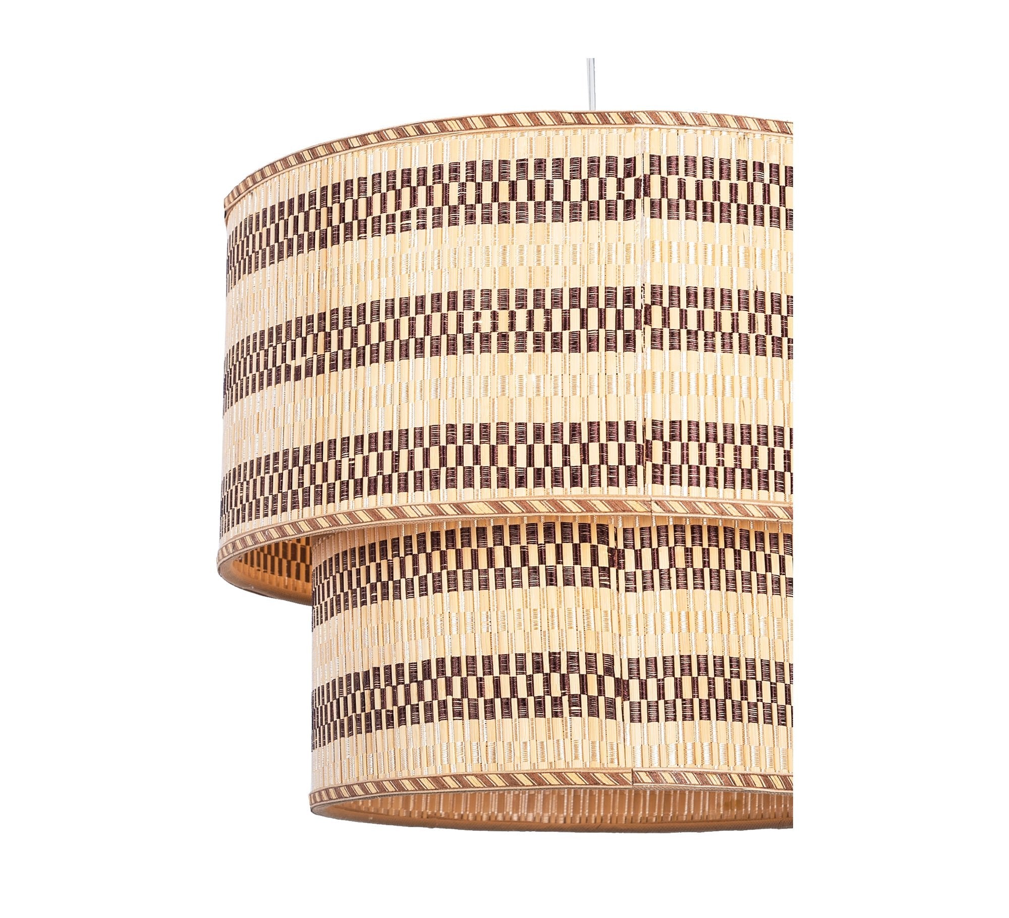 Rattan ceiling lamp in two graduated pieces - Vitrine Furniture - Lighting